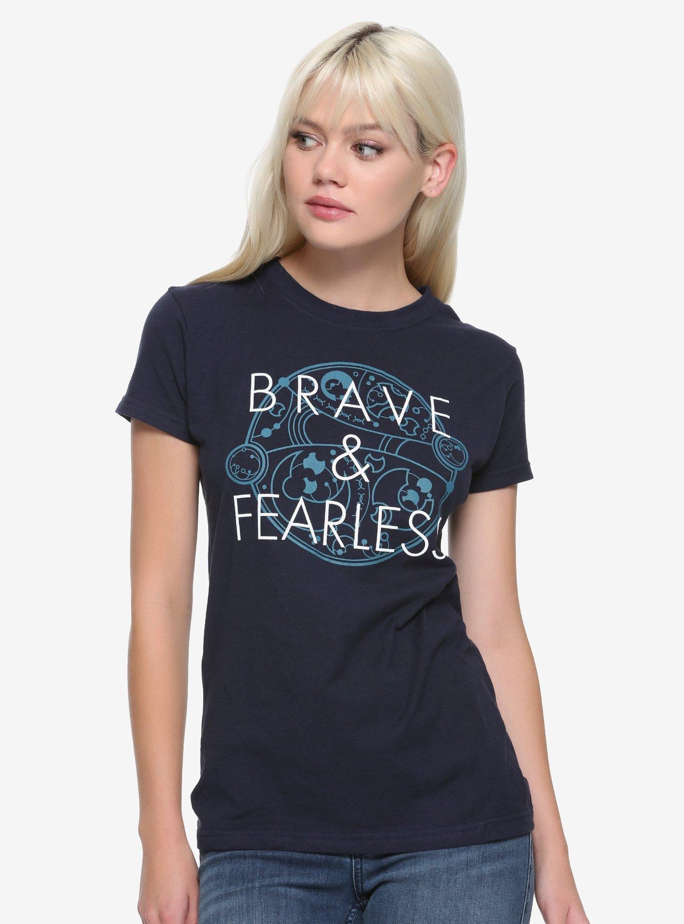 Her Universe Doctor Who Brave & Fearless Thirteenth Doctor Girls T-Shirt, WHITE, hi-res view 1