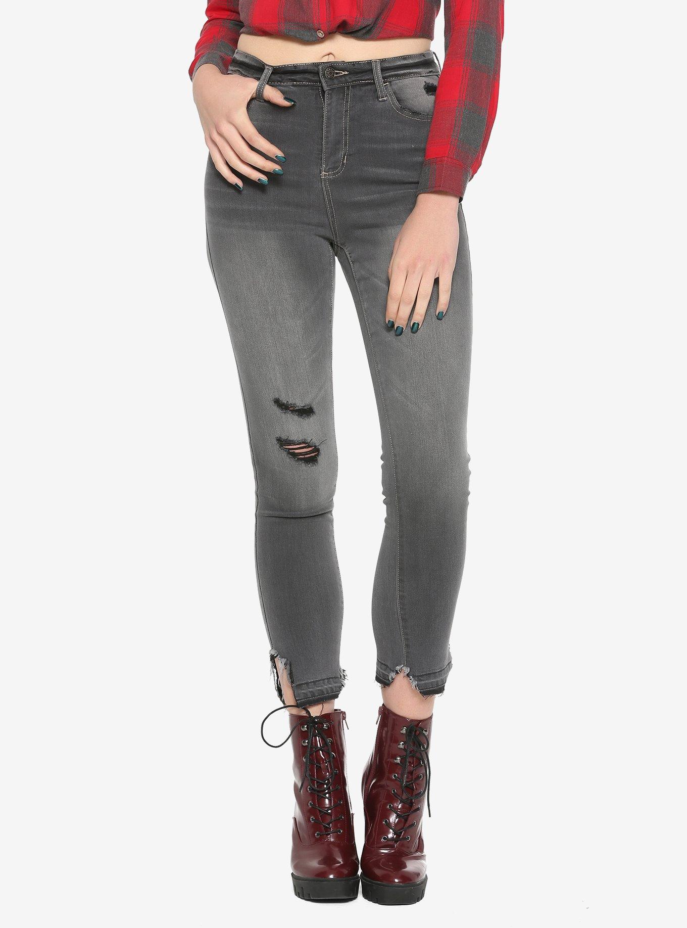 Cello Grey Distressed Skinny Jeans | Hot Topic