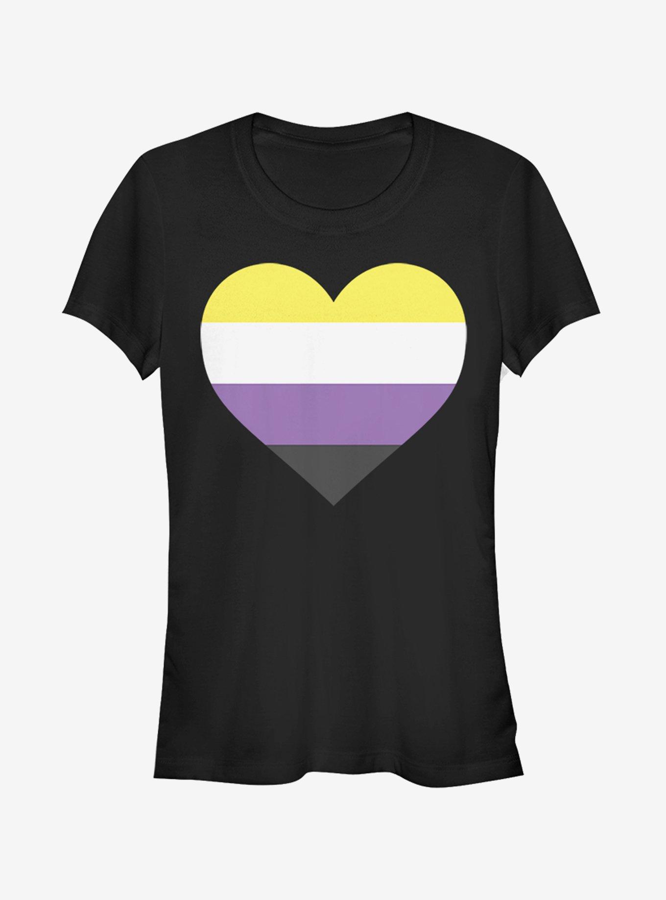 Non Binary Heart Pride Tee, BLACK, hi-res