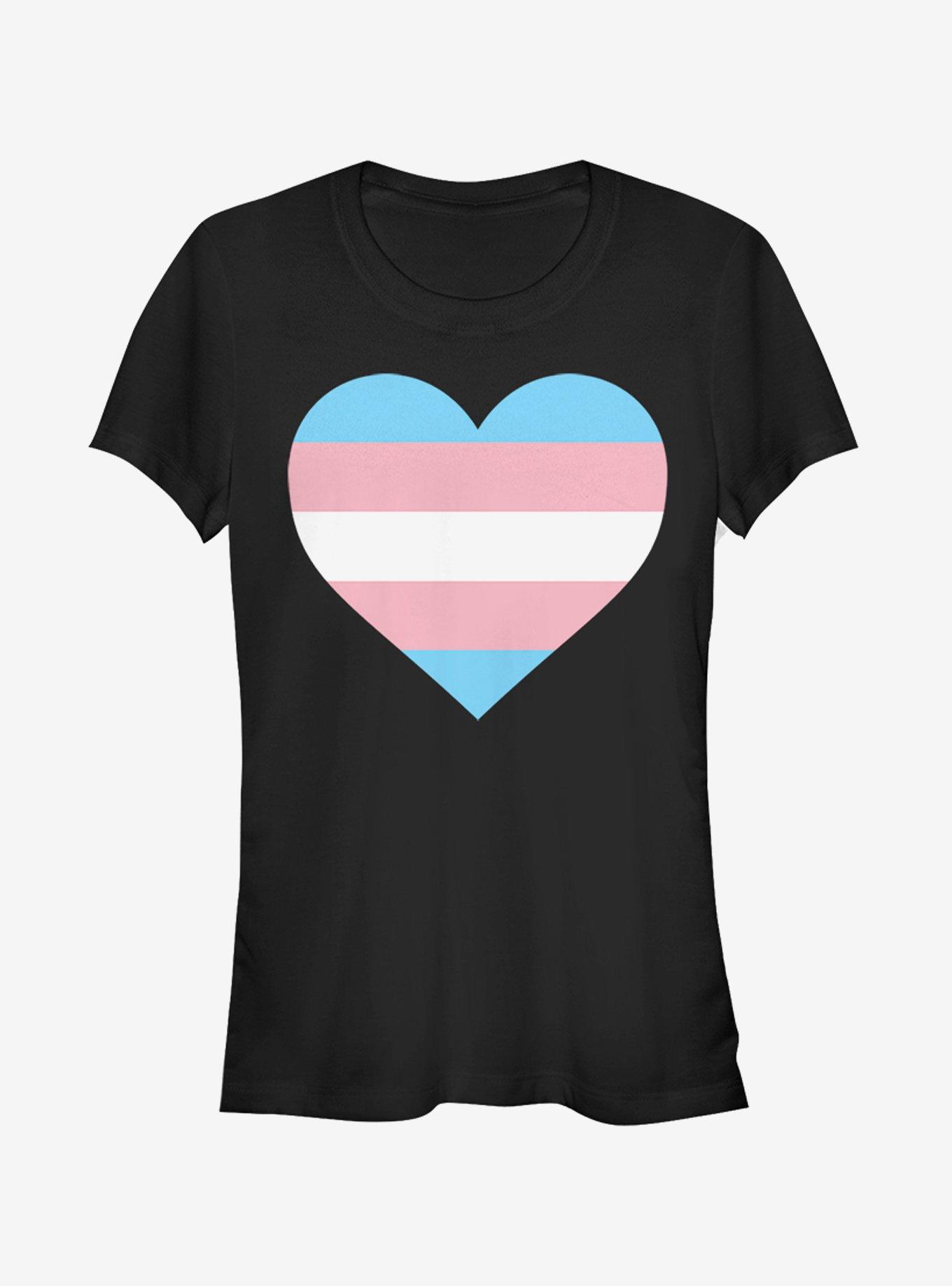 Trans Heart Girl's Tee, BLACK, hi-res