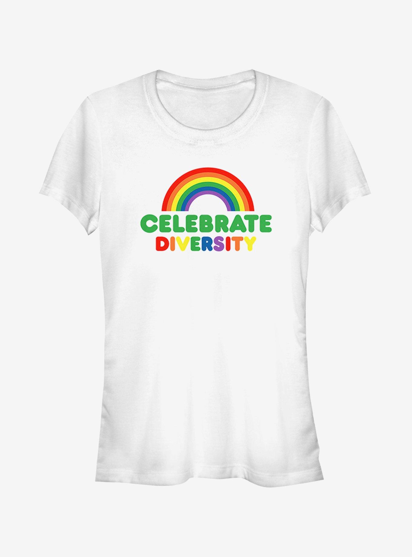 Celebrate Diversity Girl's Tee, WHITE, hi-res