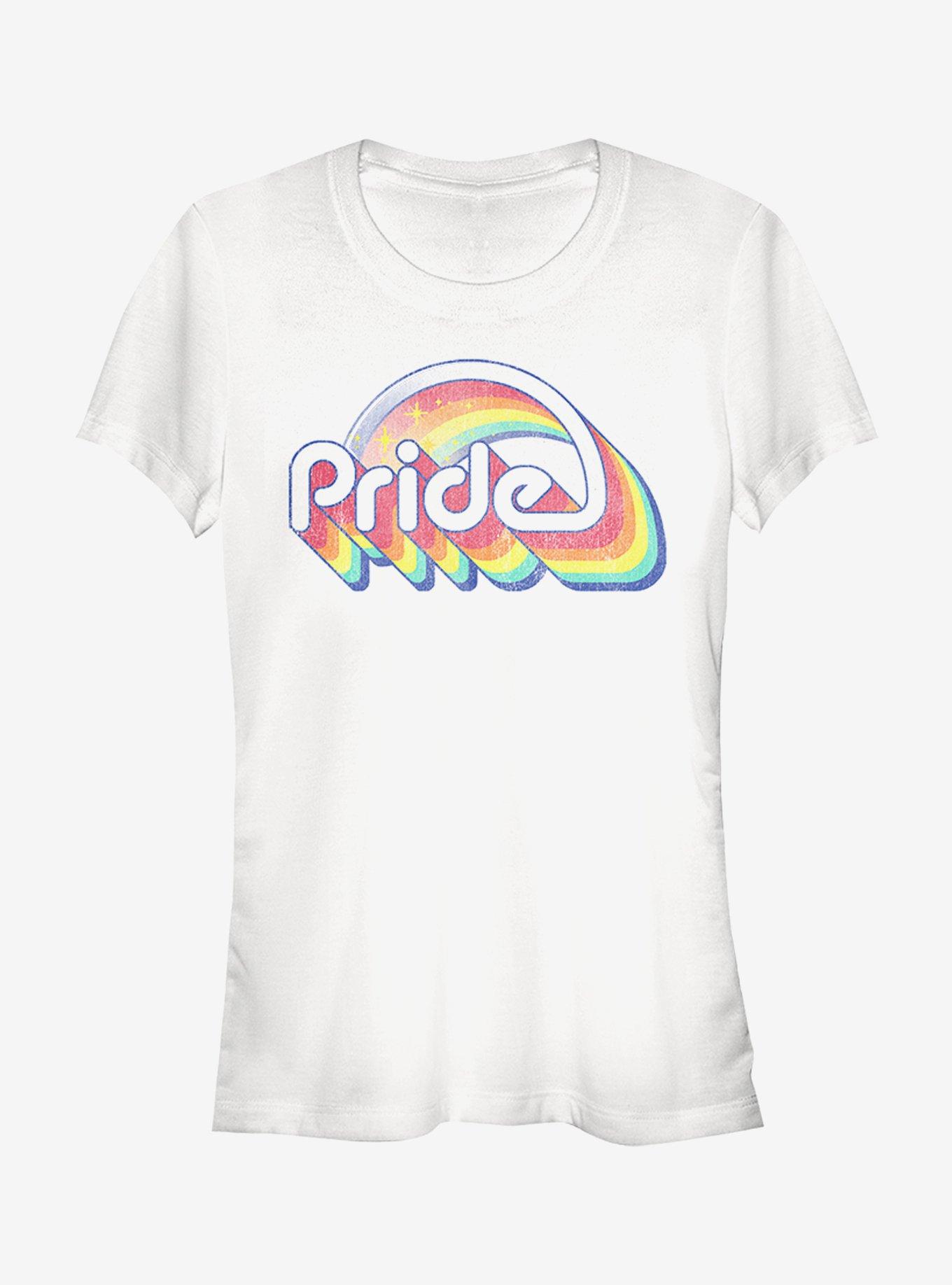 Vintage Pride Logo Girl's Tee, WHITE, hi-res