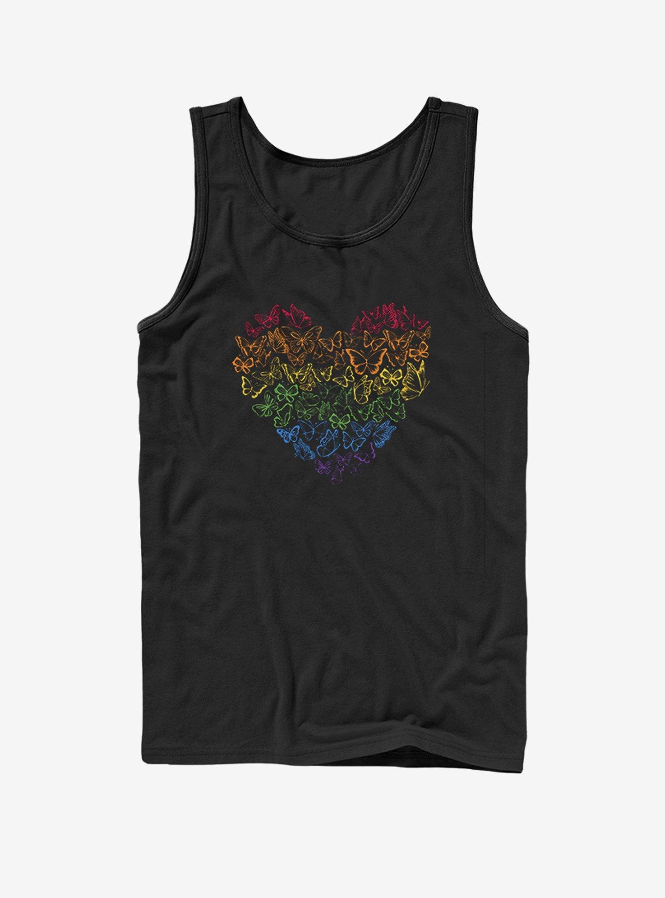 Love Butterflies Tank, BLACK, hi-res