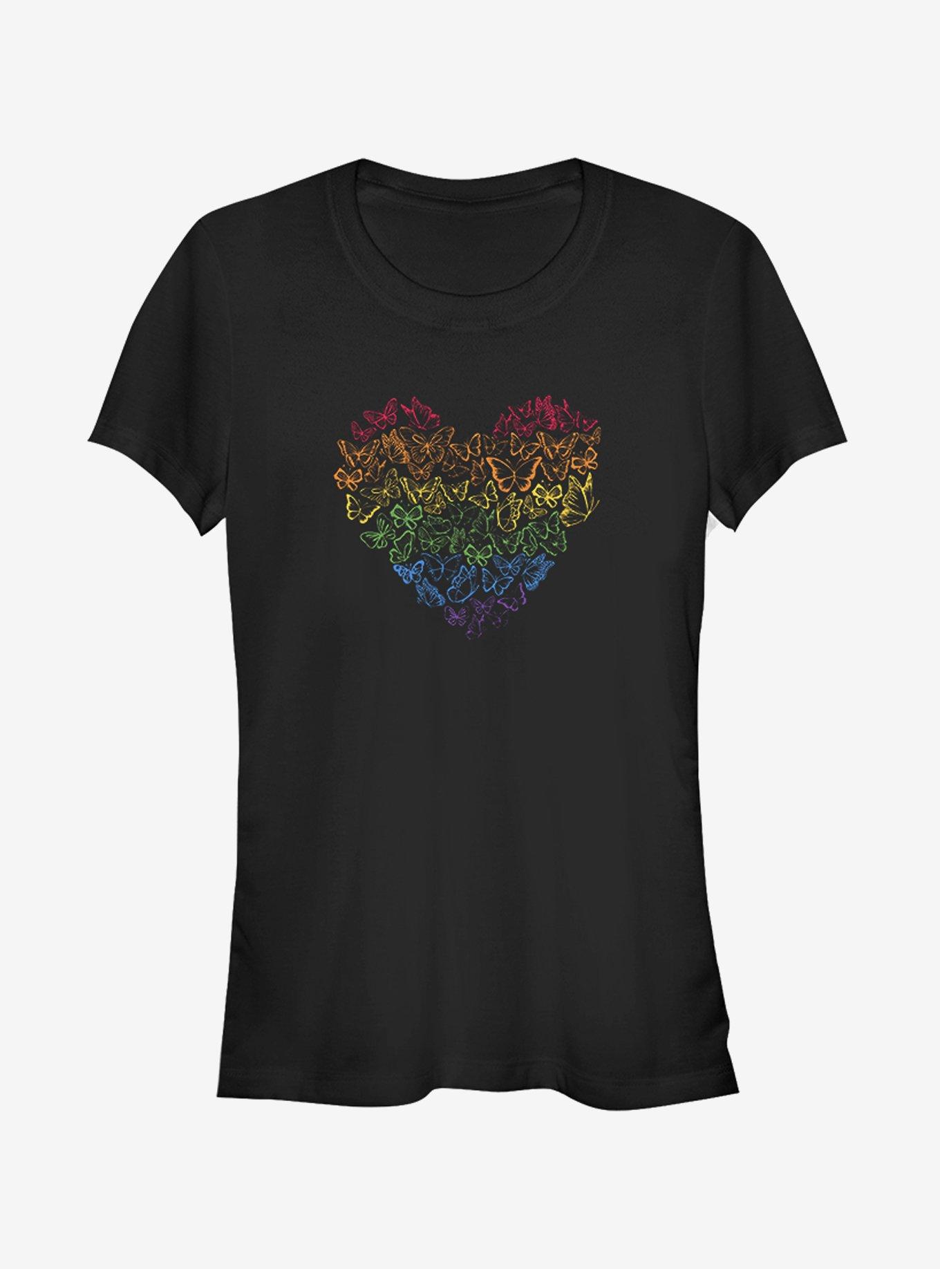 Love Butterflies Girl's Tee, BLACK, hi-res