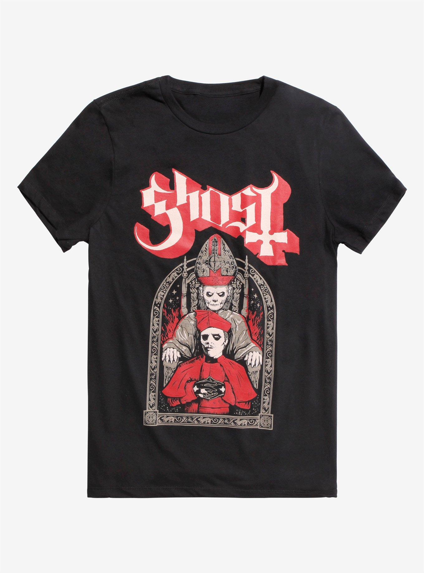 Ghost Cardinal Copia & Papa Emeritus T-Shirt, BLACK, hi-res