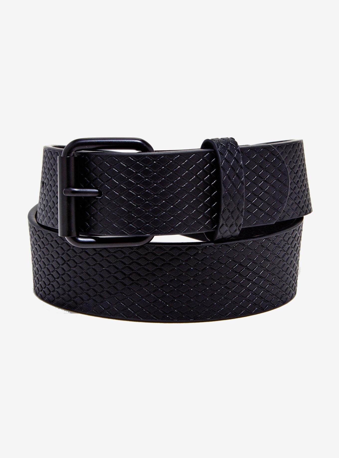 Black Diamond Pattern Belt, BLACK, hi-res