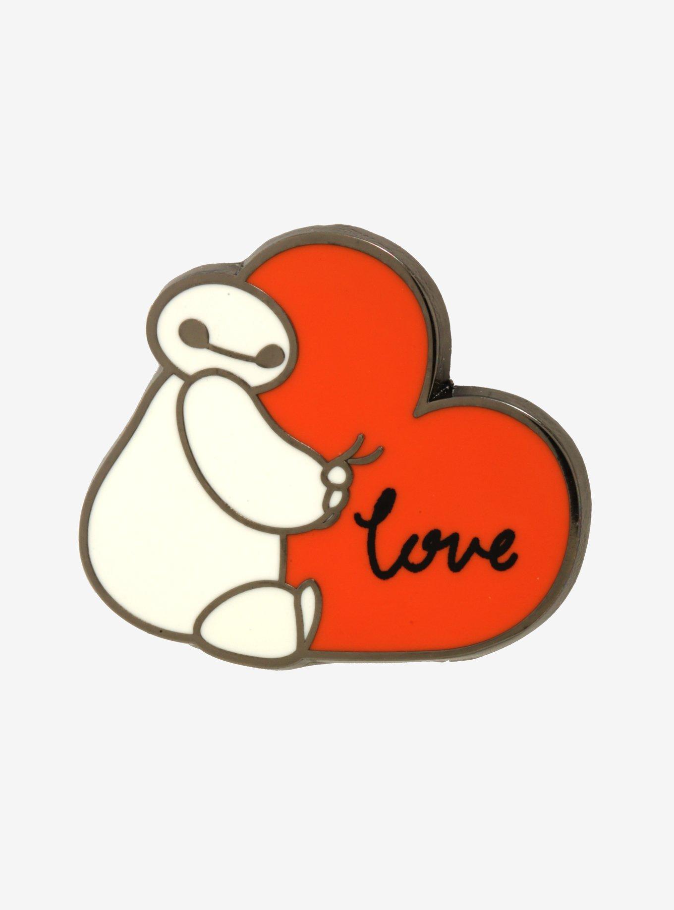 Disney Big Hero 6 Baymax Heart Enamel Pin - BoxLunch Exclusive, , hi-res