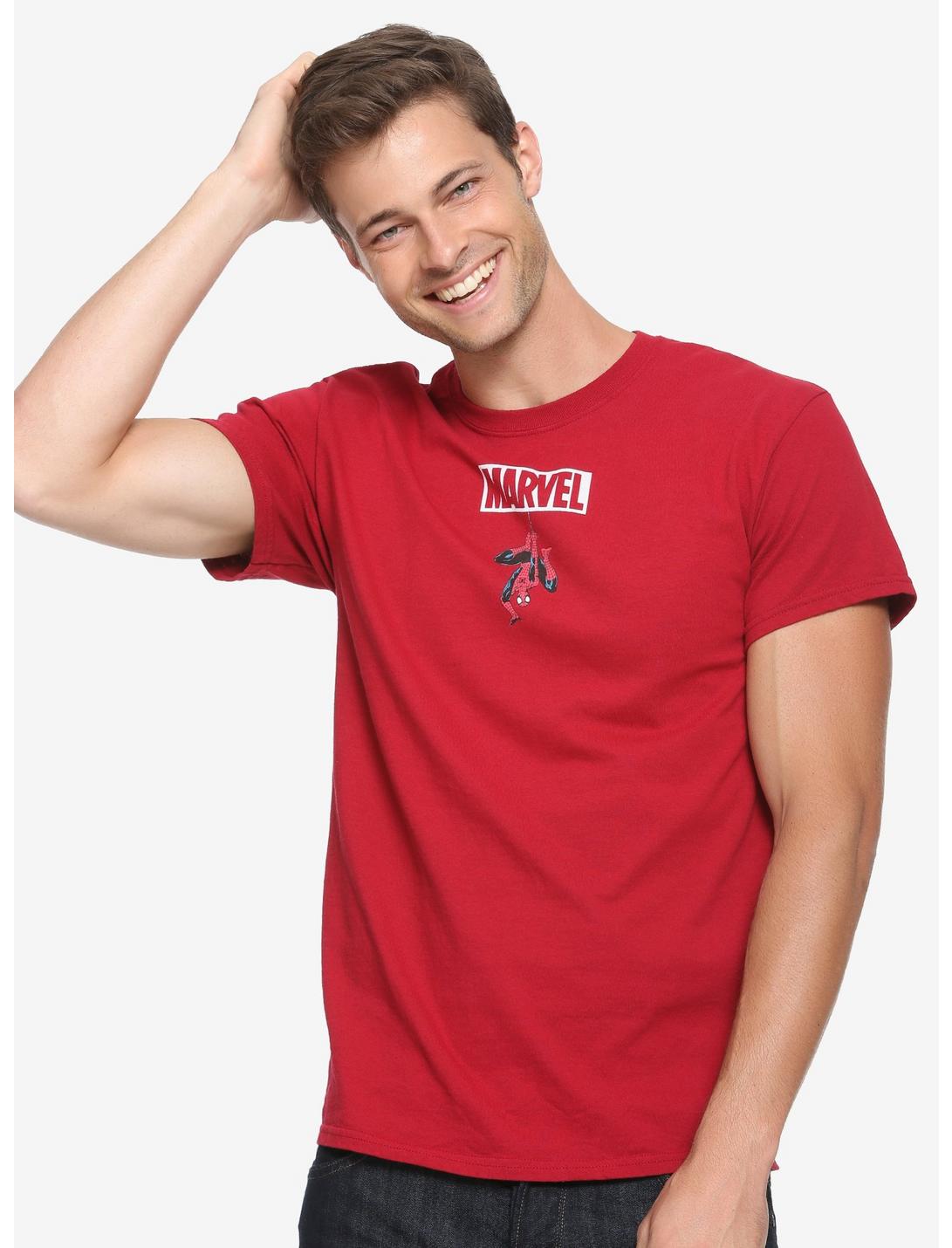 Marvel Spider-Man Logo T-Shirt - BoxLunch Exclusive, RED, hi-res