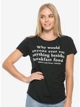 Parks And Recreation Breakfast Womens T-Shirt - BoxLunch Exclusive, BLACK, hi-res
