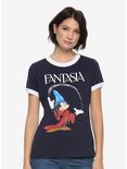 Her Universe Disney Fantasia Sorcerer Mickey Womens Ringer T-Shirt - BoxLunch Exclusive, MULTI, hi-res