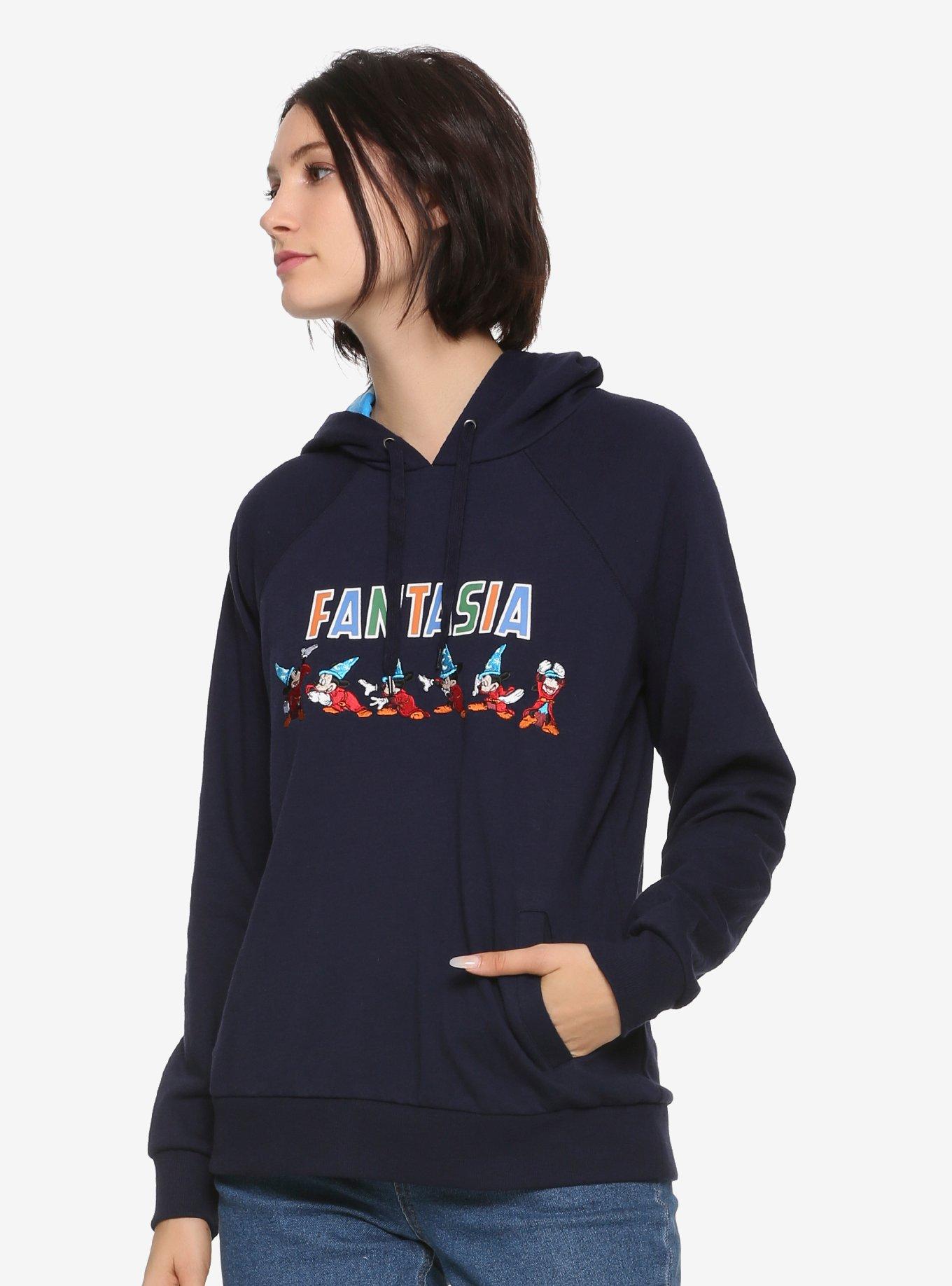 Disney Fantasia Sorcerer Mickey Mouse Womens Hoodie - BoxLunch Exclusive, MULTI, hi-res