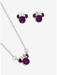 Disney Minnie Mouse February Birthstone Jewelry Set, , hi-res