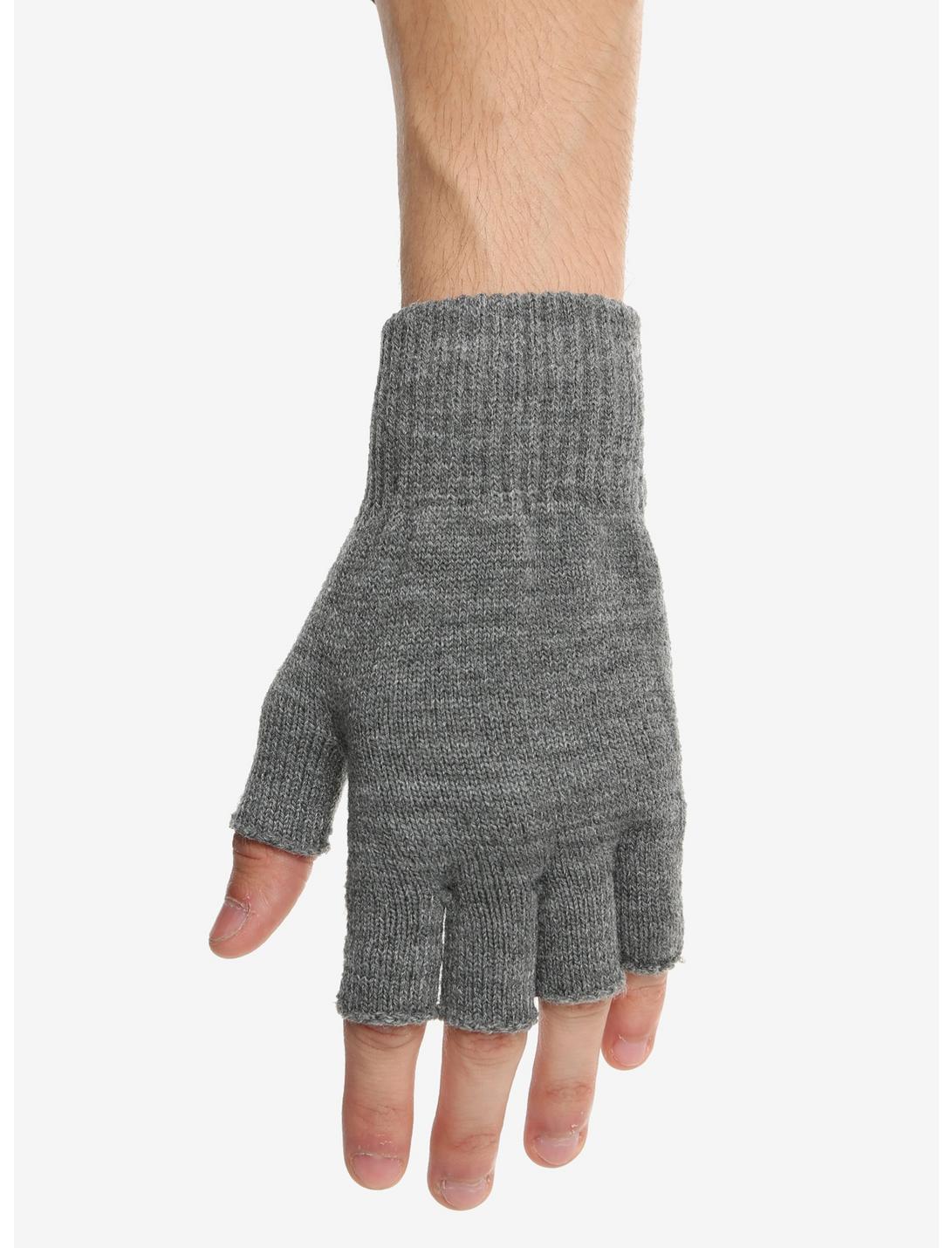 Grey Marled Fingerless Gloves, , hi-res