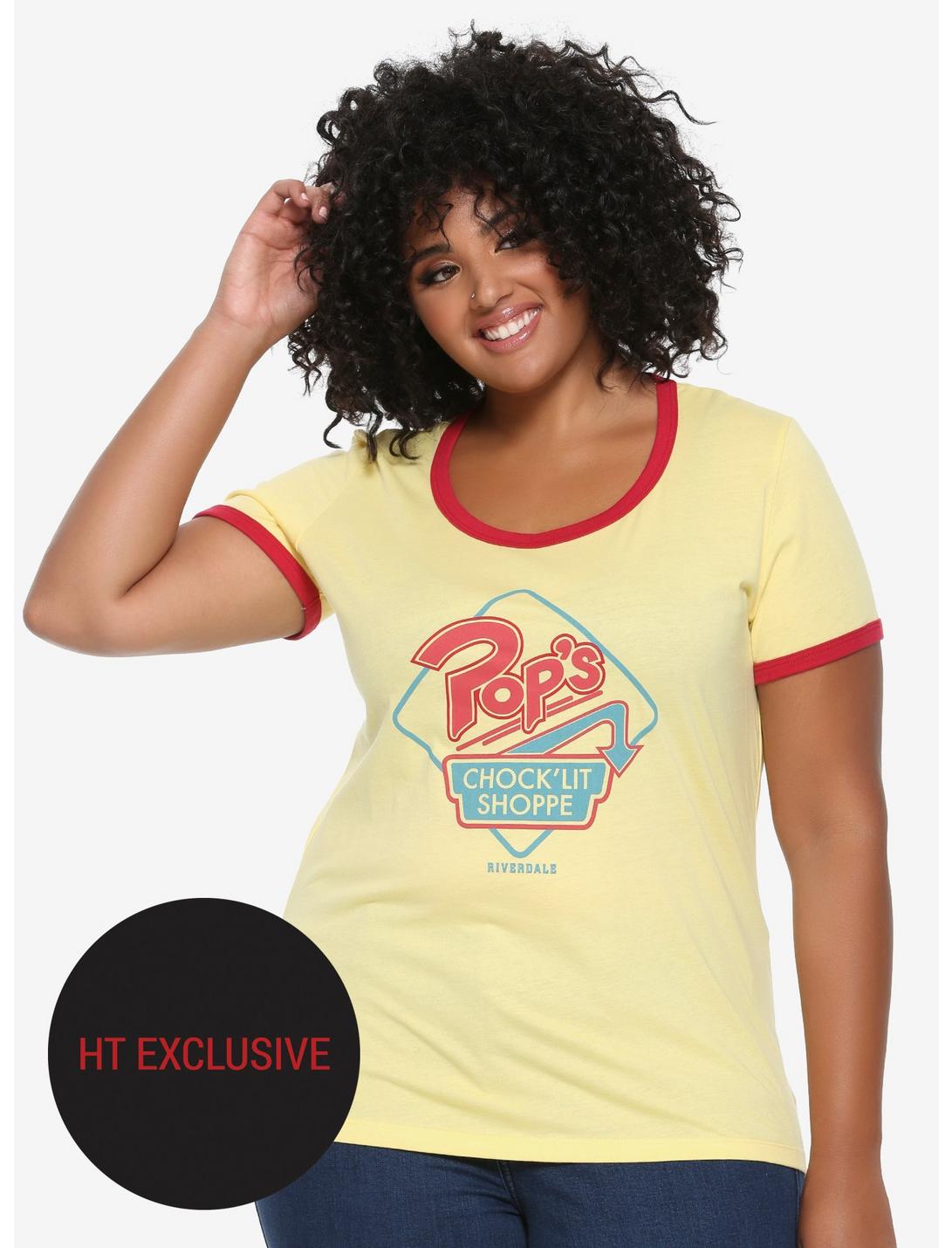 Riverdale Pop's Chock'lit Shoppe Girls Cosplay Ringer T-Shirt Plus Size Hot Topic Exclusive, YELLOW, hi-res