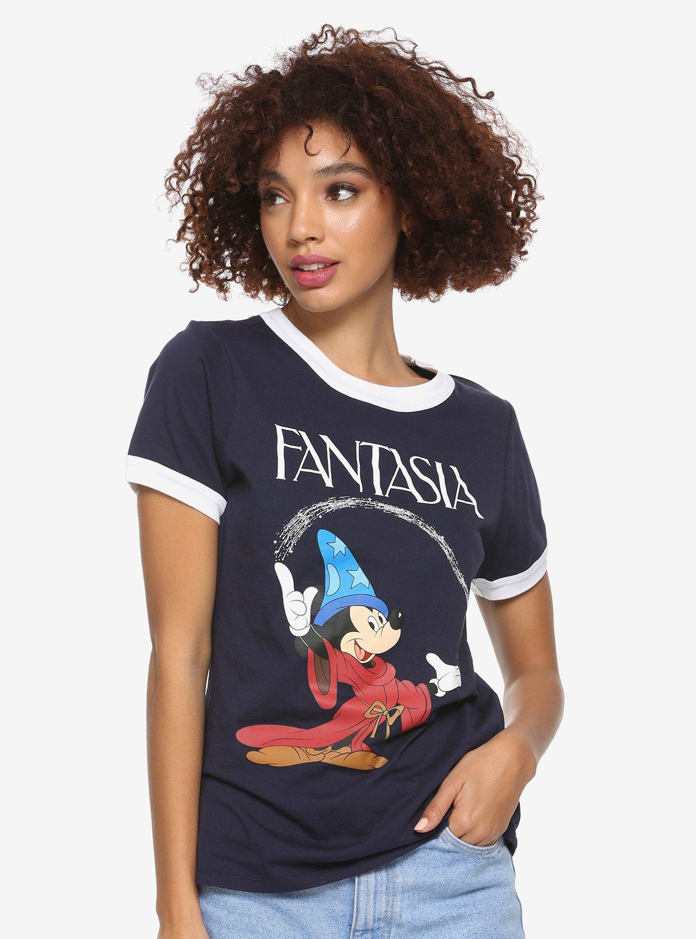 Disney Fantasia Poster Ringer Navy T Shirt