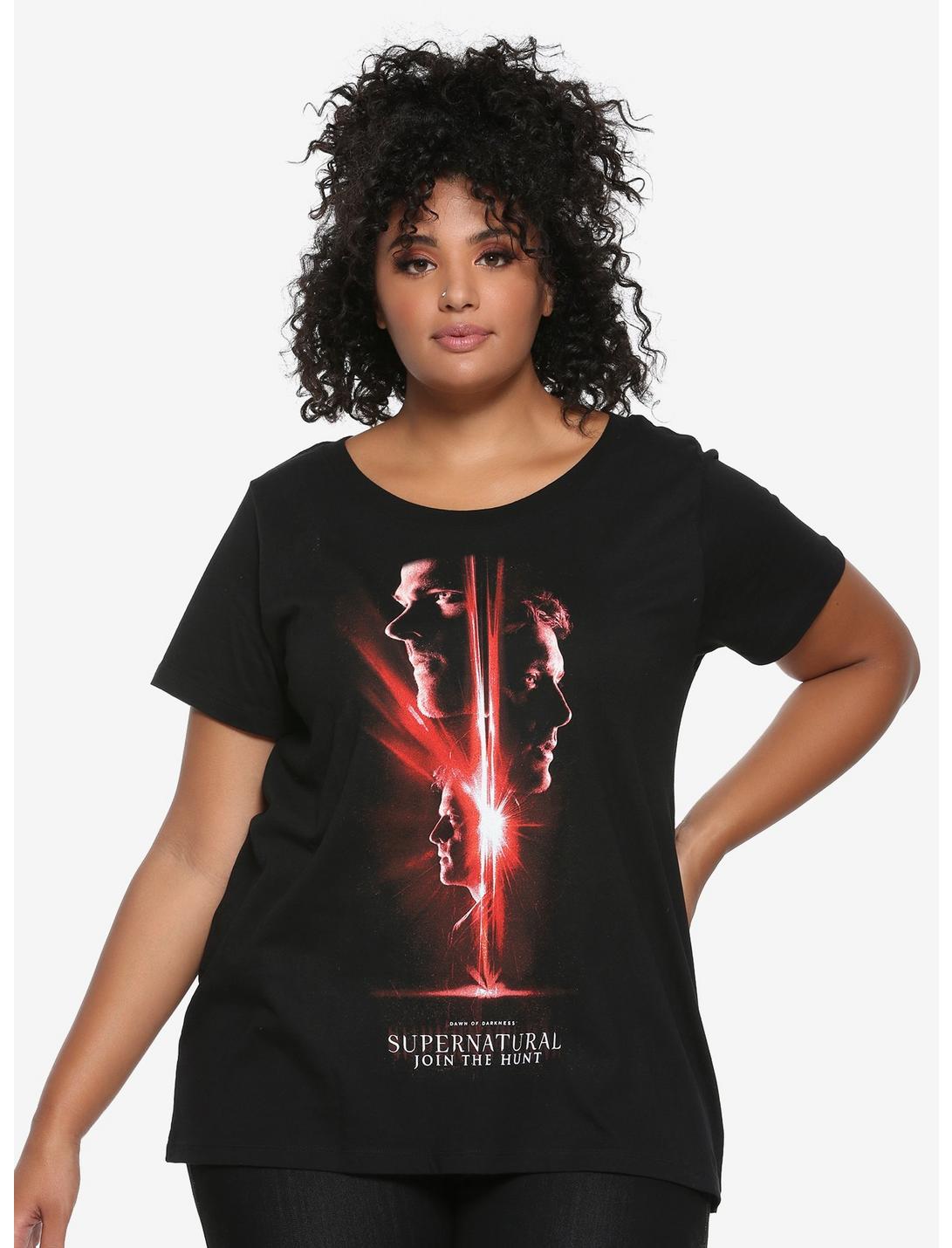 Supernatural Season 13 Poster Girls T-Shirt Plus Size, RED, hi-res