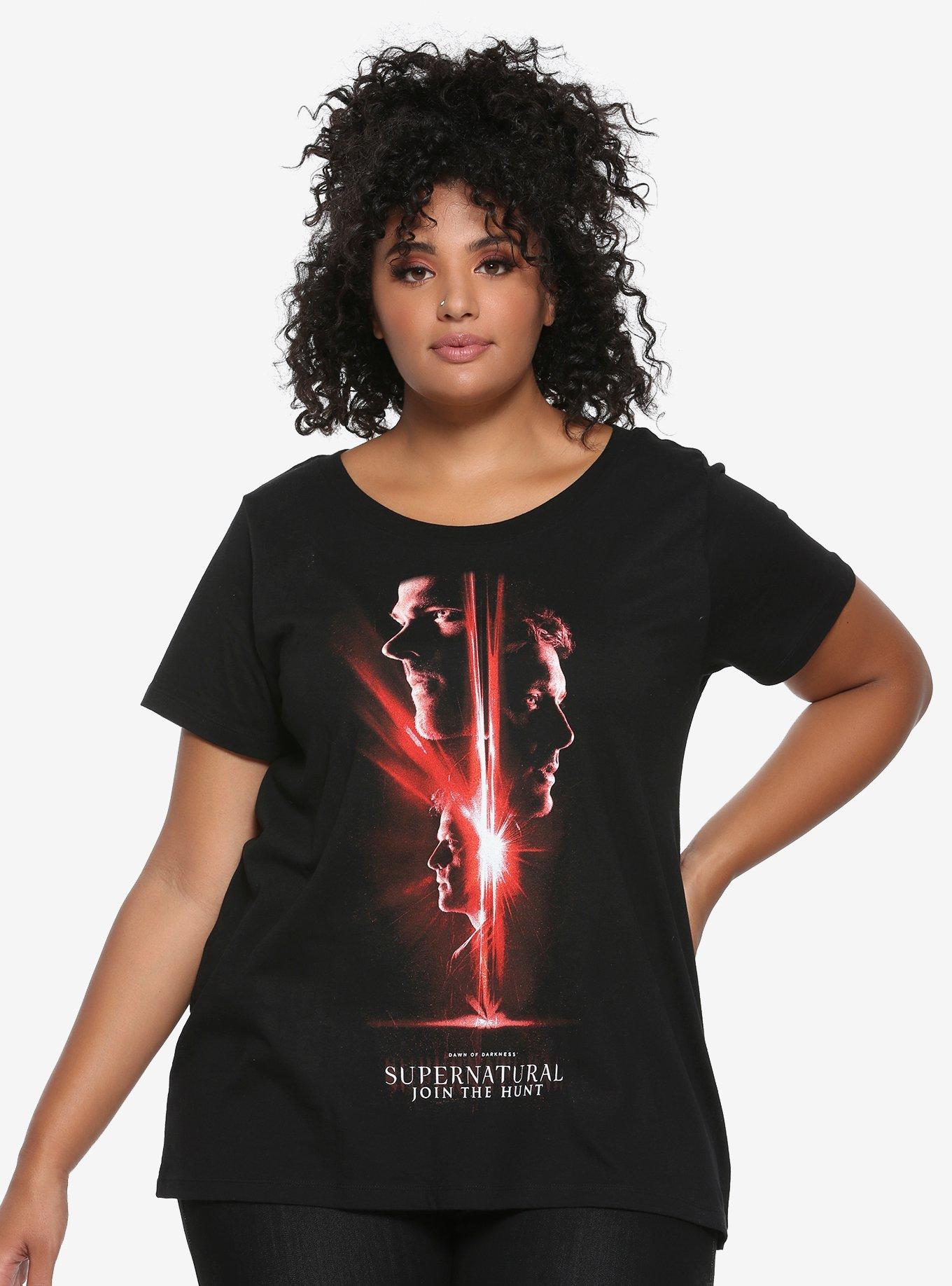 Supernatural Season 13 Poster Girls T-Shirt Plus Size, RED, hi-res