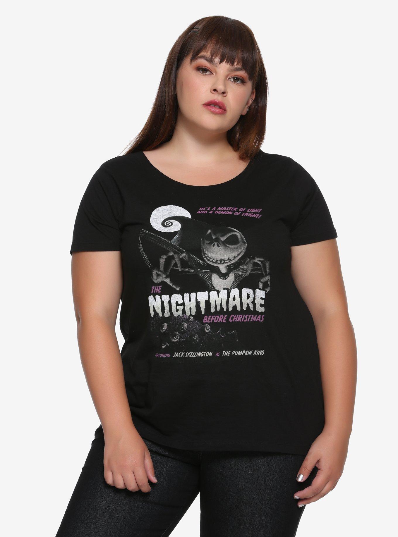 The Nightmare Before Christmas Jack B Movie Poster Girls T-Shirt Plus ...
