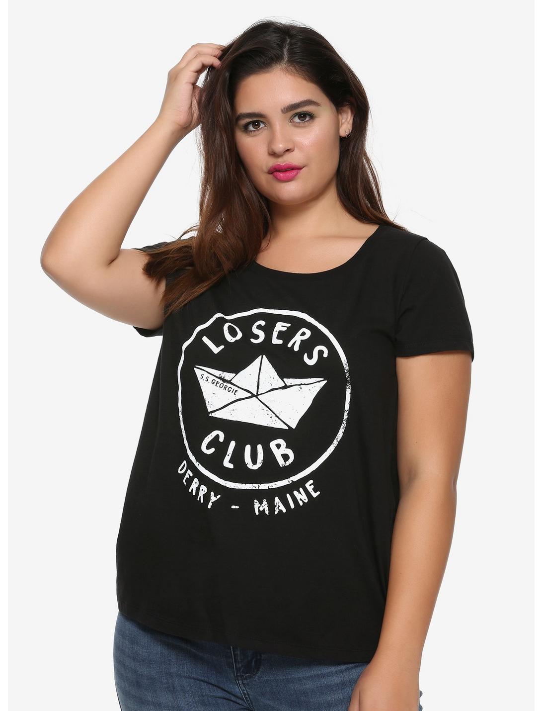 IT Pennywise Losers Club Girls T-Shirt Plus Size, WHITE, hi-res