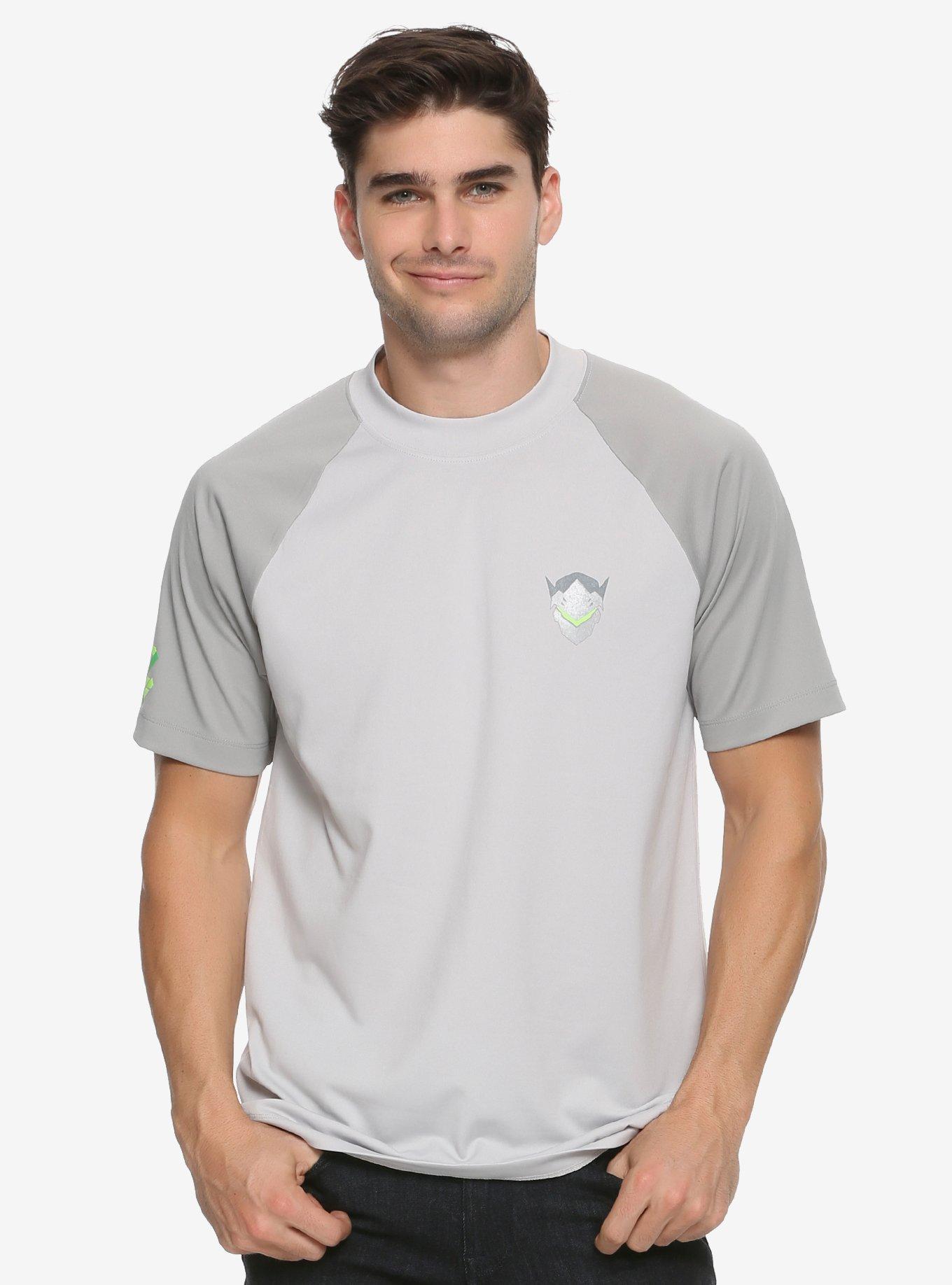 Our Universe Overwatch Genji Short Sleeve Raglan T-Shirt - BoxLunch Exclusive, GREY, hi-res