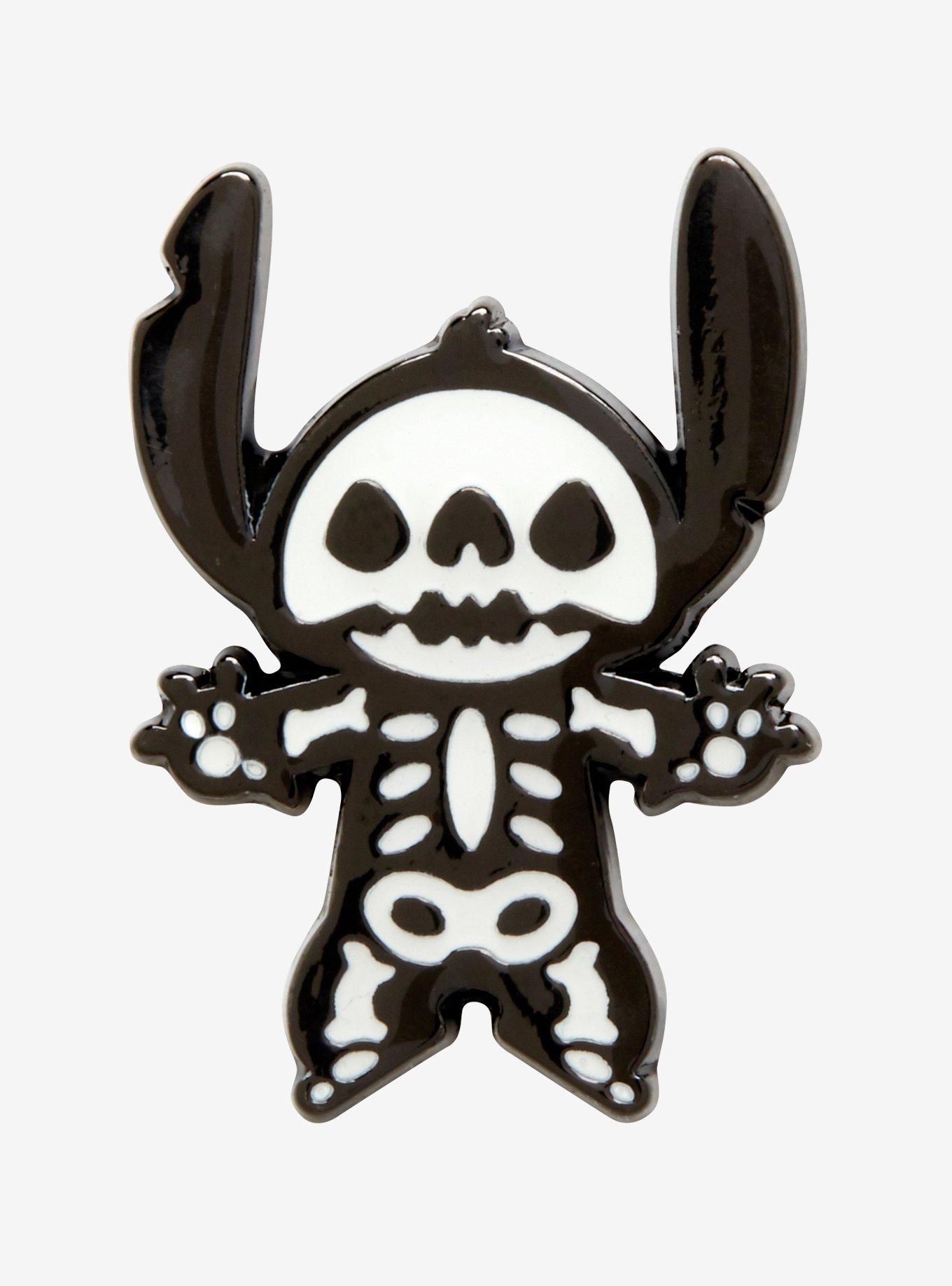 Loungefly Disney Lilo & Stitch Skeleton Stitch Enamel Pin, , hi-res