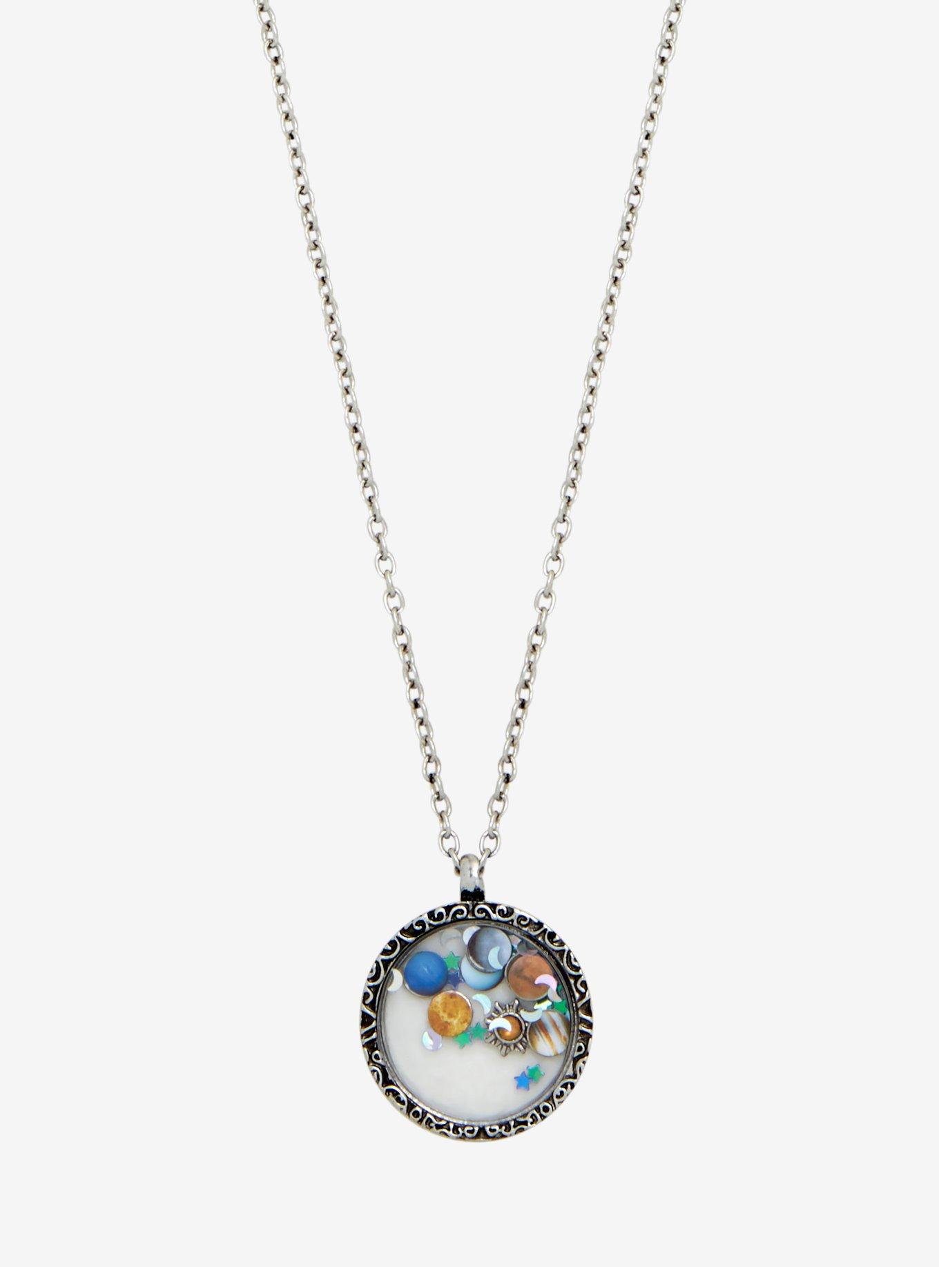 Give Me Space Planet Shaker Antique Necklace, , hi-res