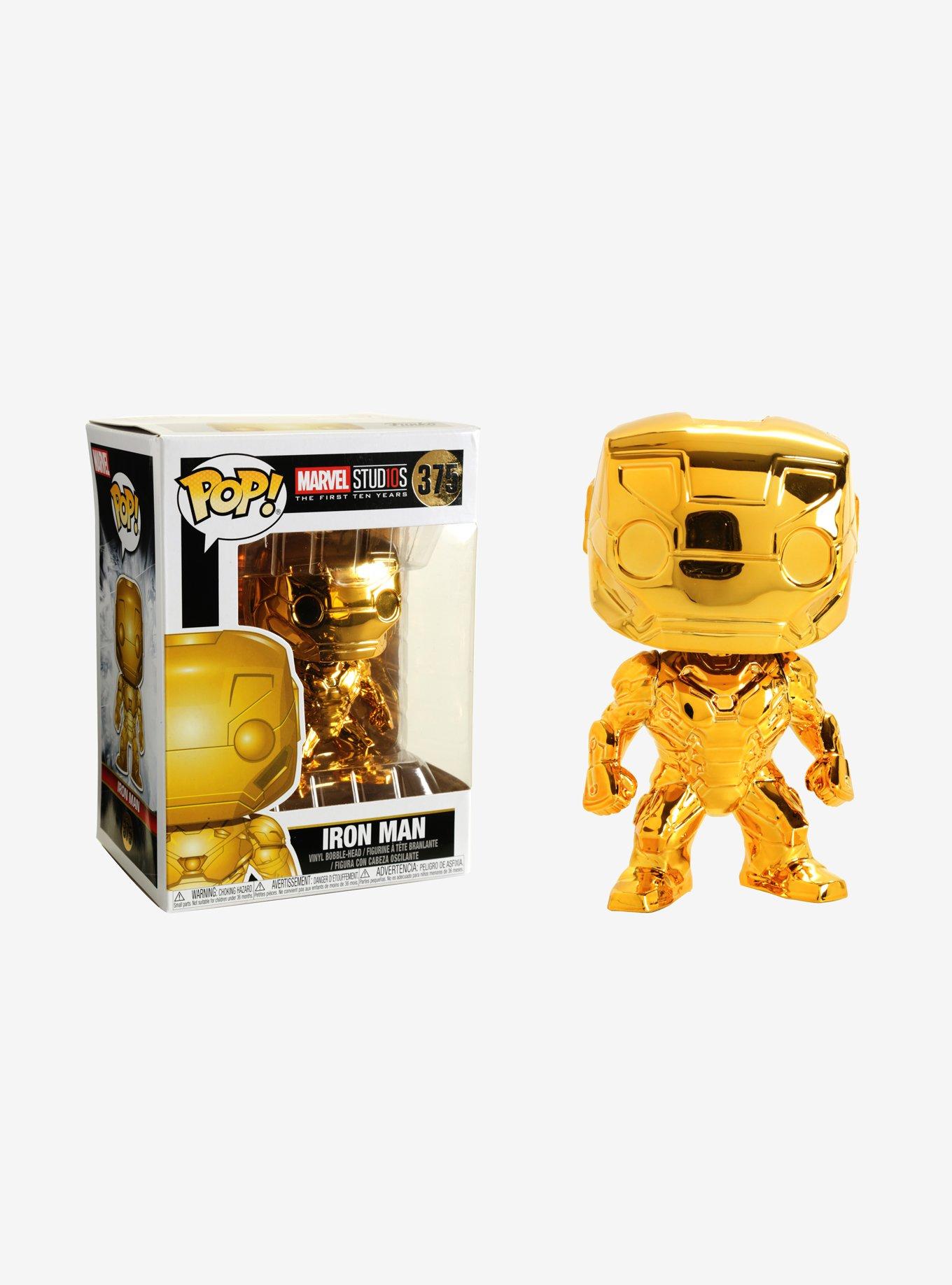 Funko Marvel Studios: The First Ten Years Pop! Gold Chrome Iron Man Bobble-Head, , hi-res