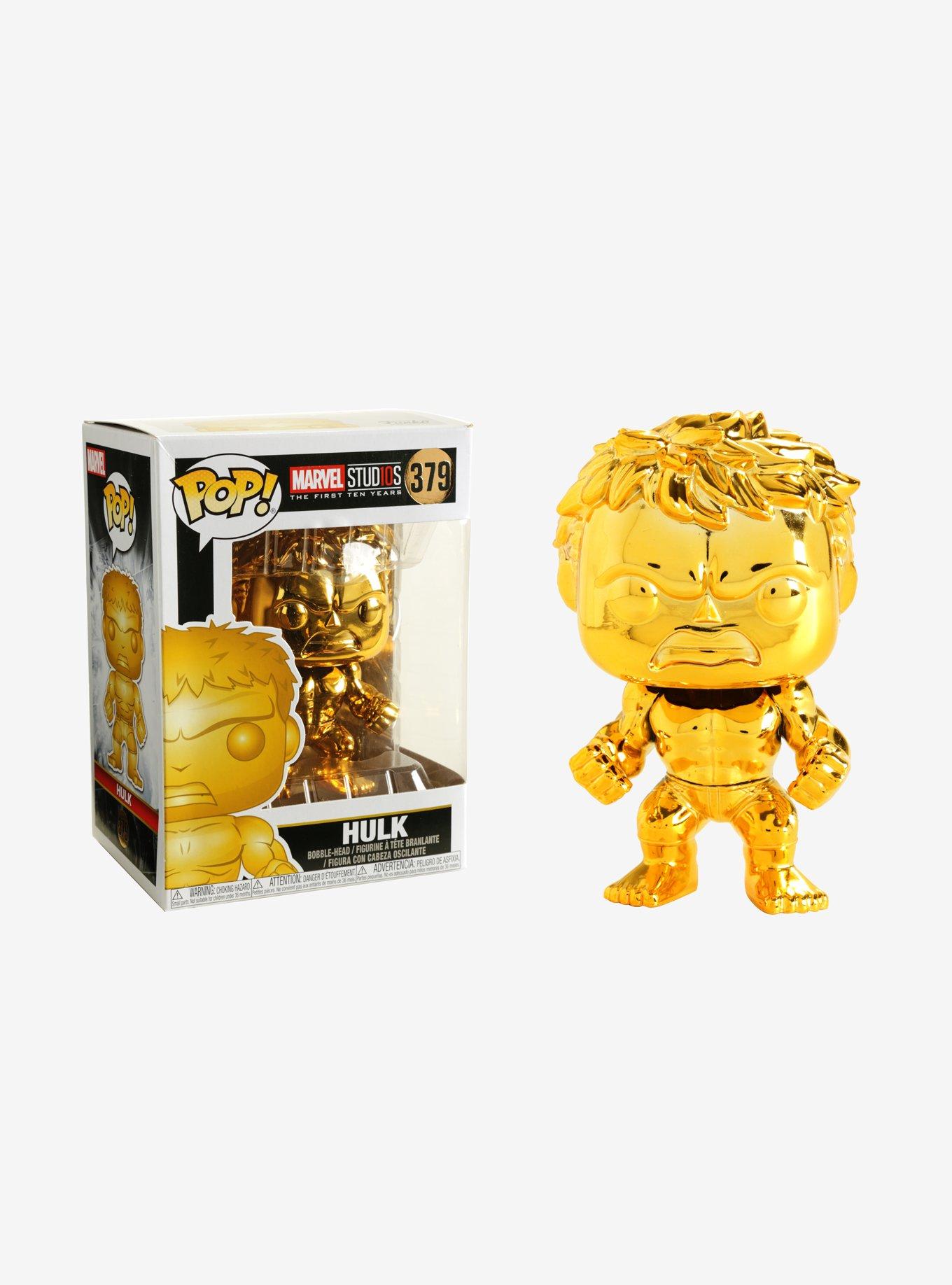 Funko Marvel Studios: The First Ten Years Pop! Gold Chrome Hulk Bobble-Head, , hi-res