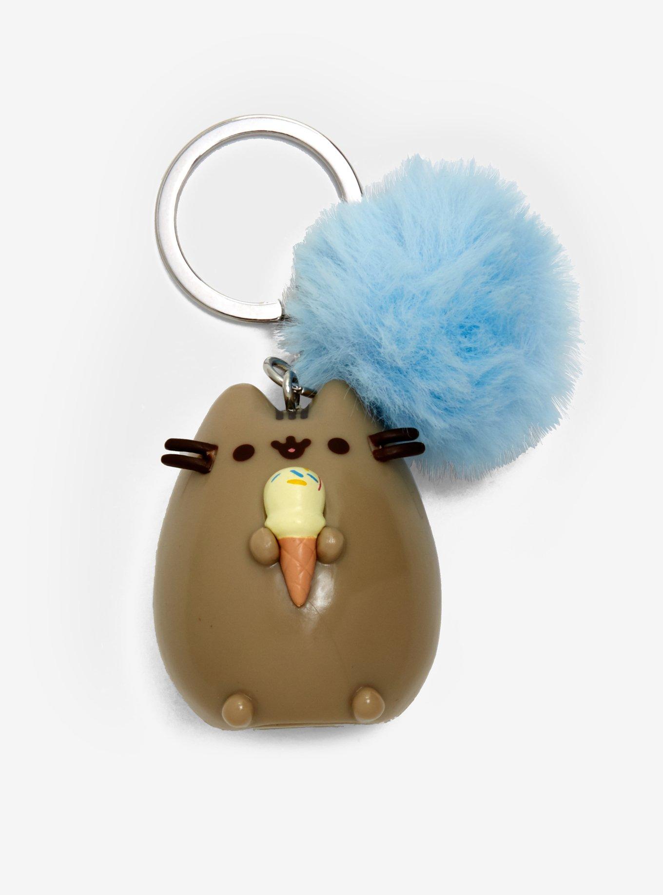 Pusheen Ice Cream Blue Pom Key Chain, , hi-res