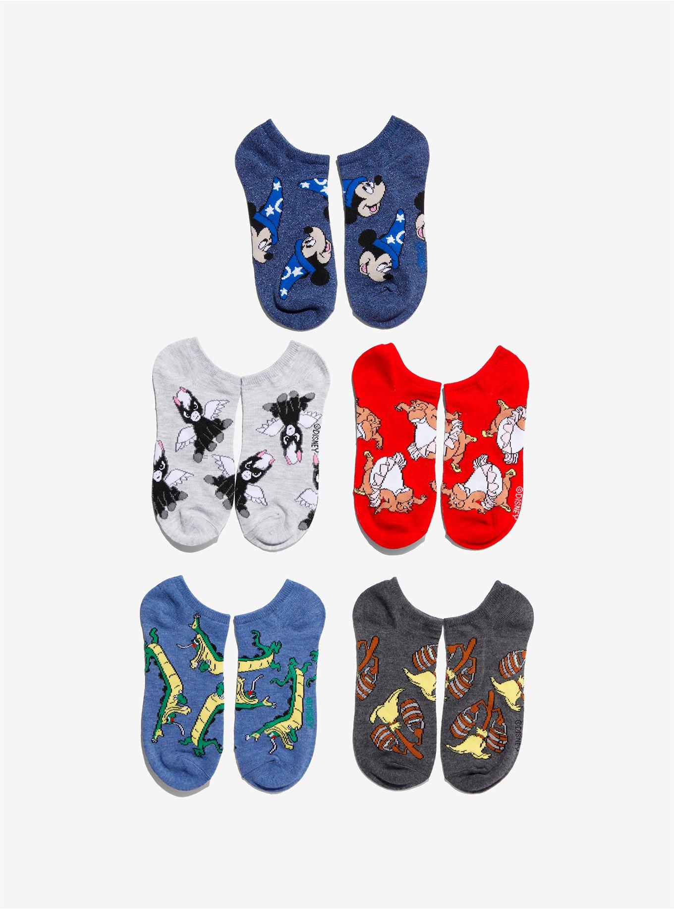 Disney Fantastia Sorcerer Mickey No-Show Socks 5 Pair, , hi-res