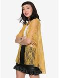 Mustard Yellow Short-Sleeve Lace Kimono, YELLOW, hi-res