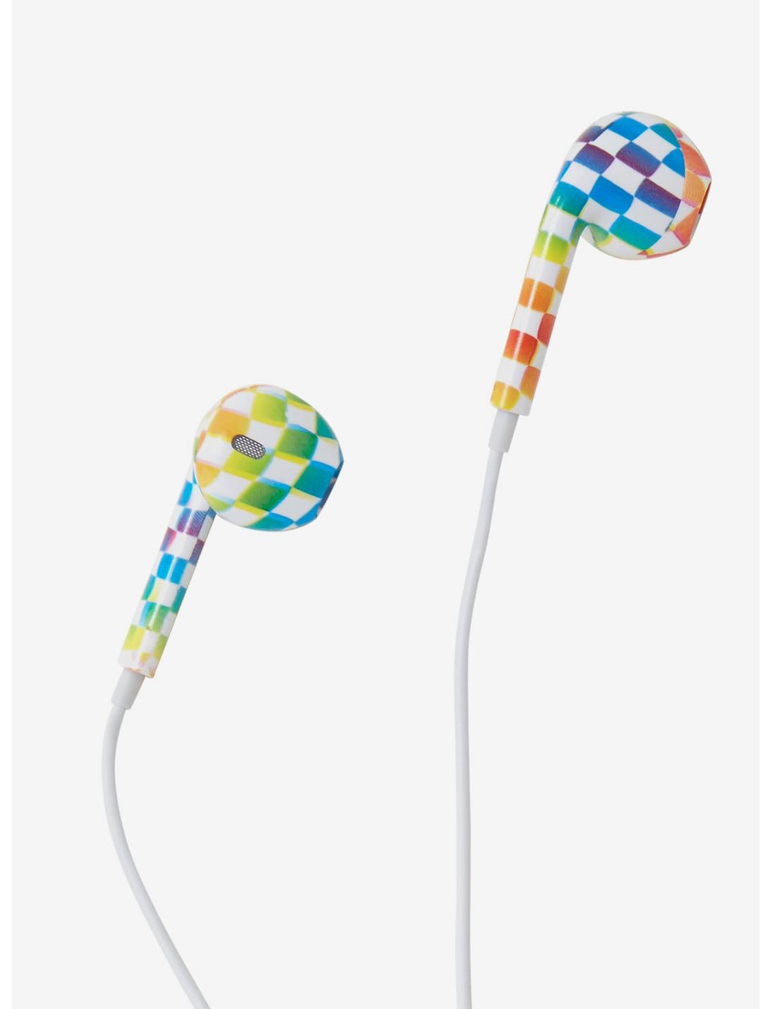 Rainbow Check Earbuds, , hi-res