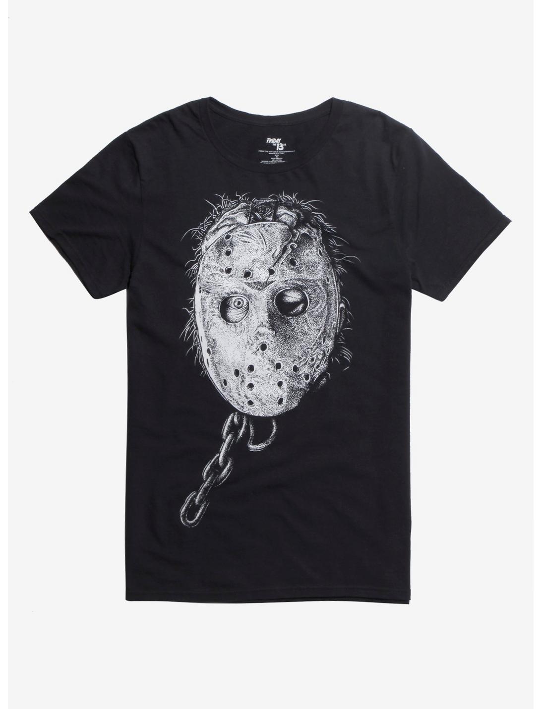 Friday The 13th Jason Portrait T-Shirt Hot Topic Exclusive, BLACK, hi-res