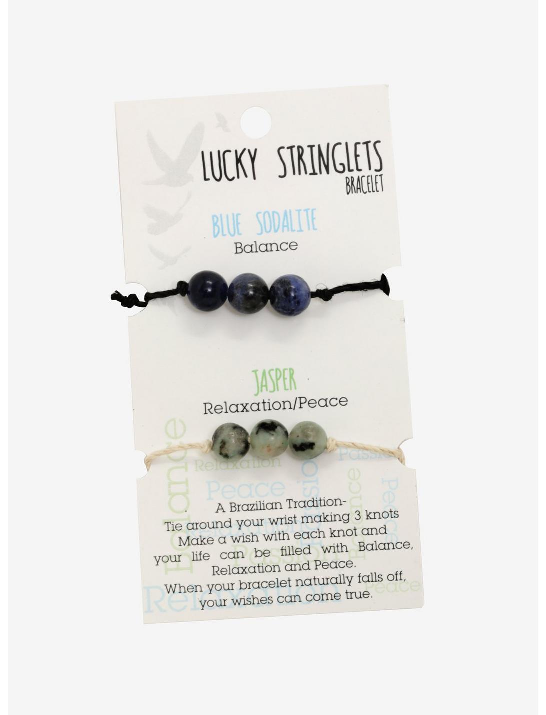 Sodalite & Jasper Lucky String Bracelet Set - BoxLunch Exclusive, , hi-res