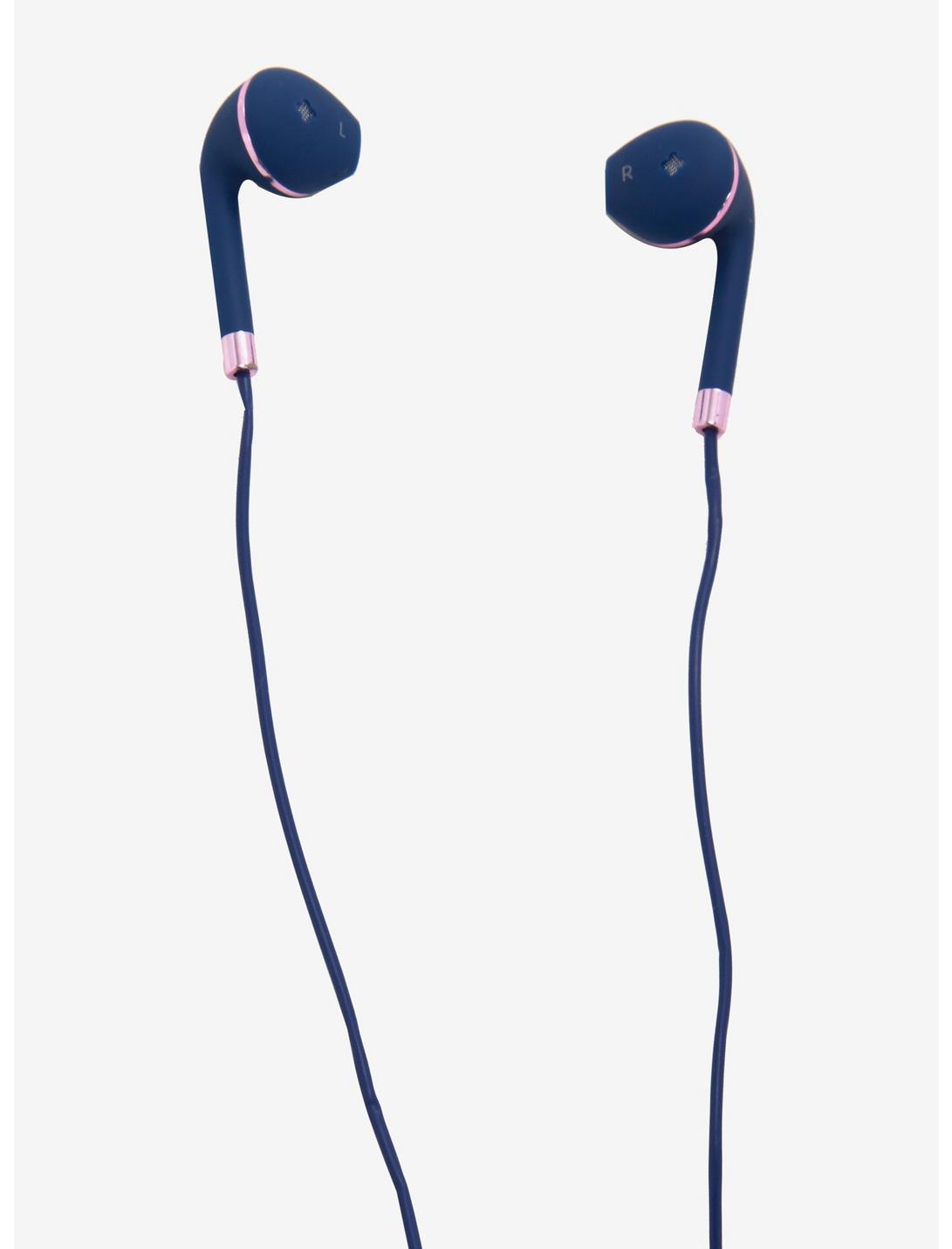 Matte Navy & Pink Chrome Earbuds, , hi-res