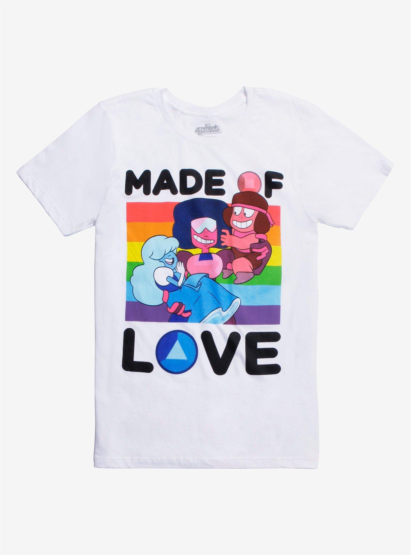 Steven Universe Made Of Love T-Shirt, WHITE, hi-res