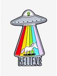 UFO Unicorn Believe Enamel Pin, , hi-res