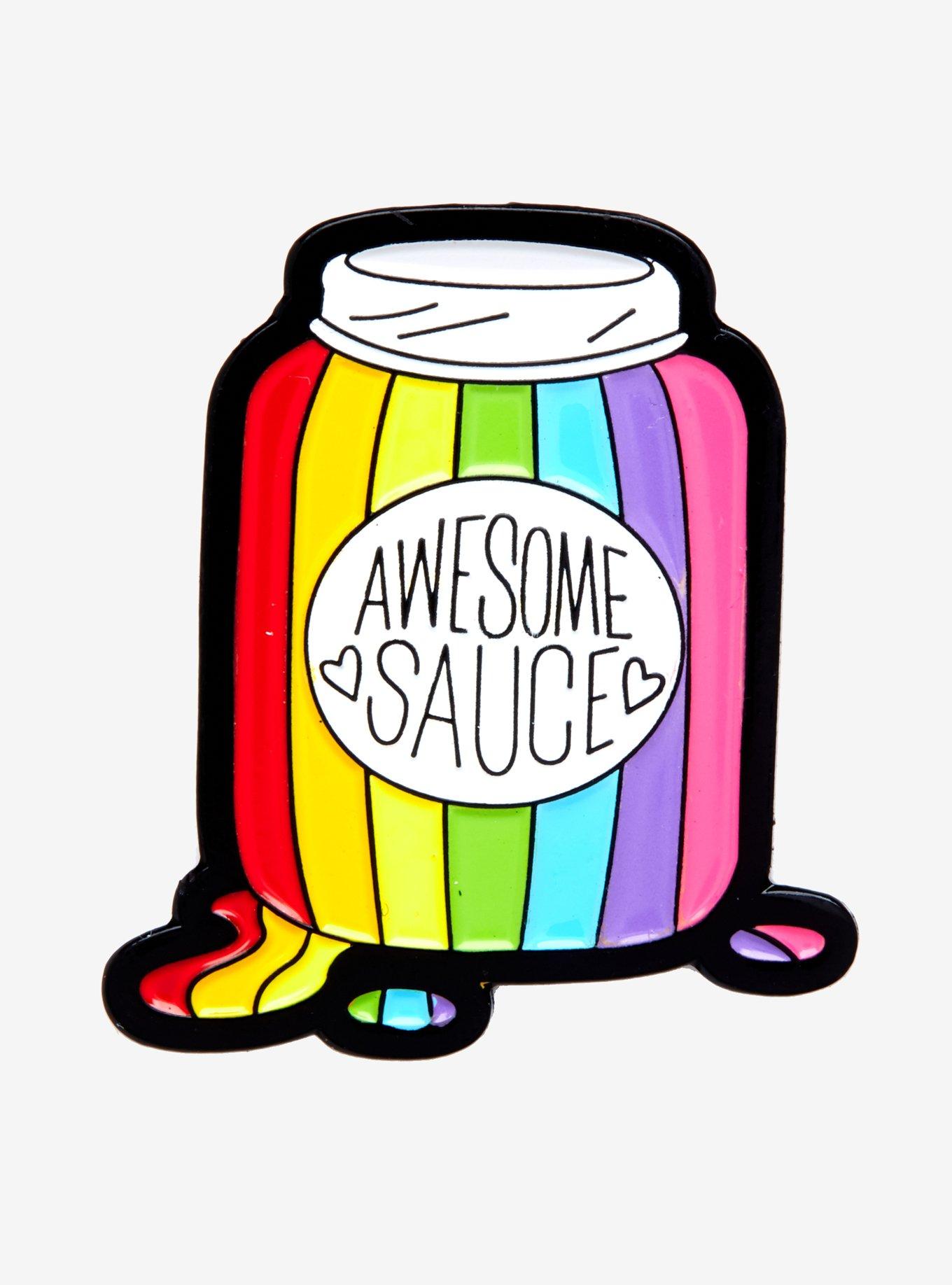 Rainbow Awesome Sauce Enamel Pin, , hi-res