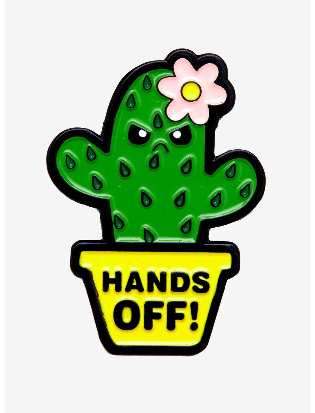 Hands Off Cactus Enamel Pin, , hi-res