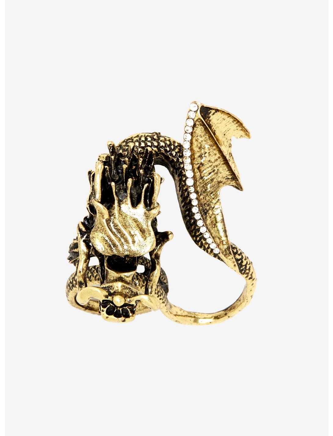 Dragon Gemstone Two-Finger Ring, , hi-res