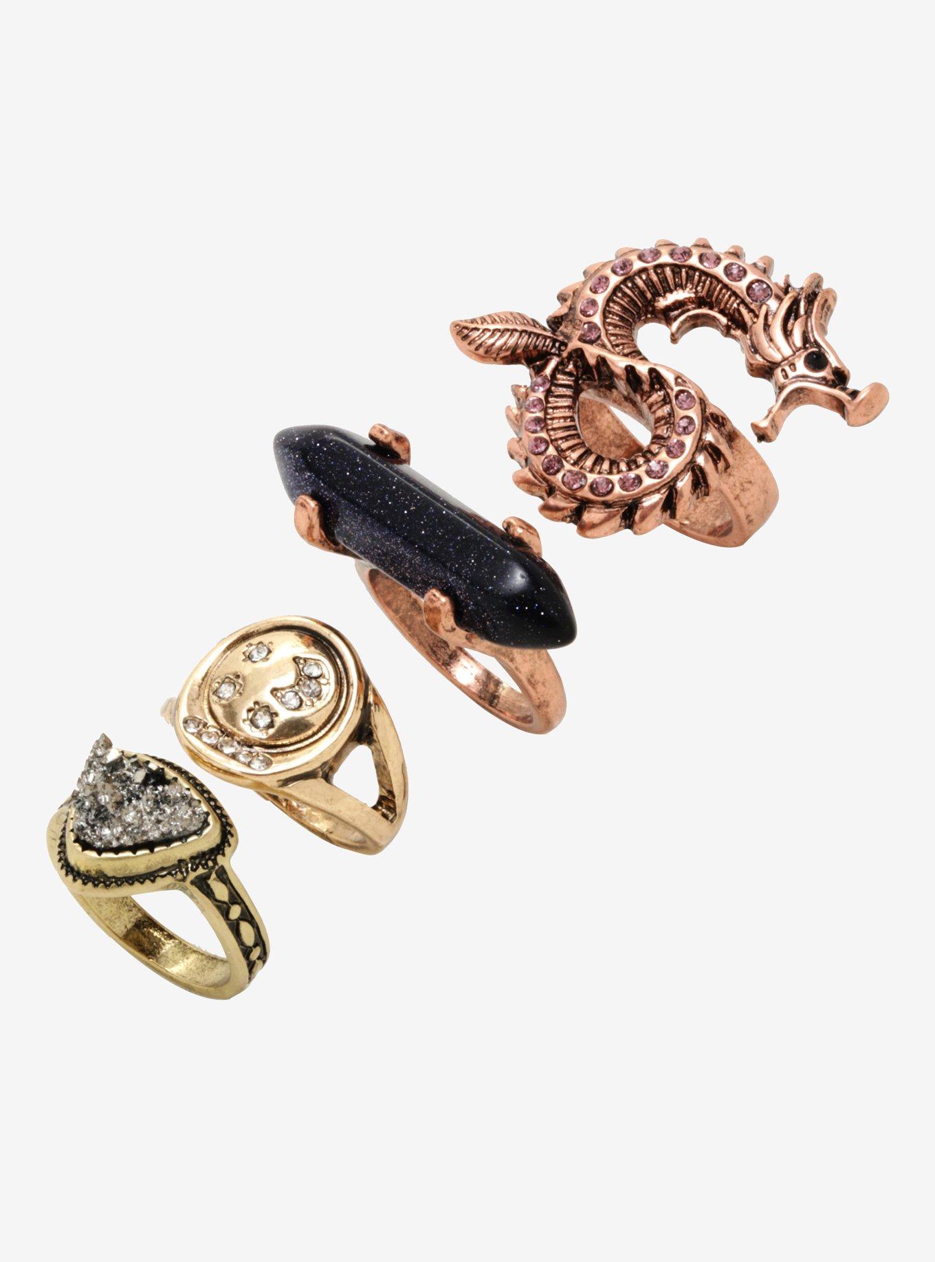 Blackheart Dragon Stone Ring Set, , hi-res