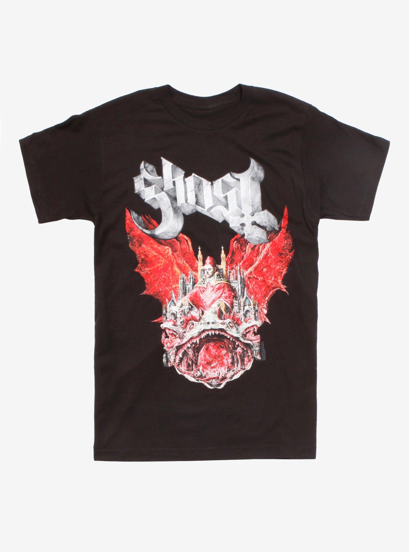 ROMWE terrible ghost Tシャツ XXL Ghost Band Graphic Tshirt Washed Vintage Skeleton Rock