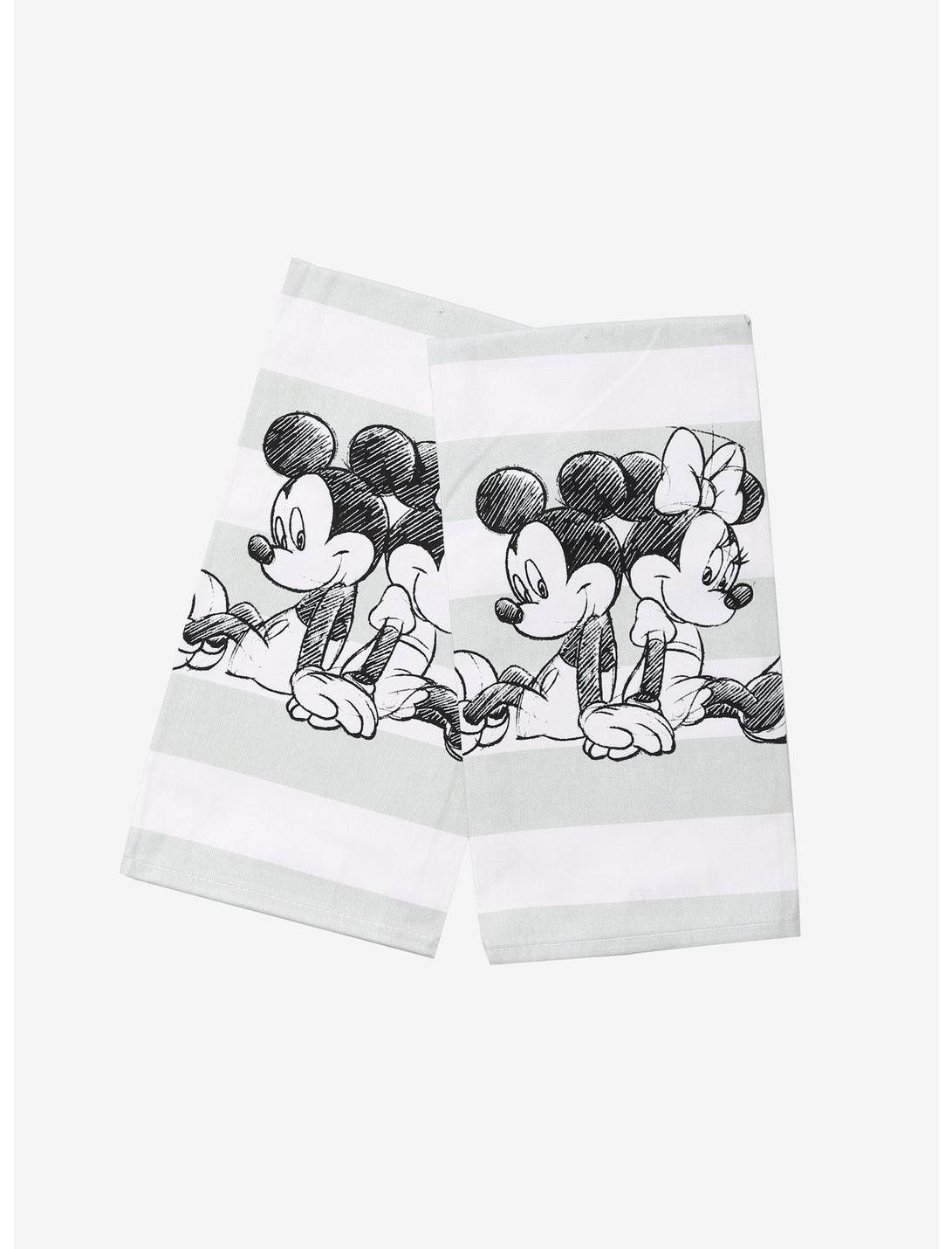 Disney Mickey Mouse & Minnie Mouse Striped Dish Towel Set, , hi-res