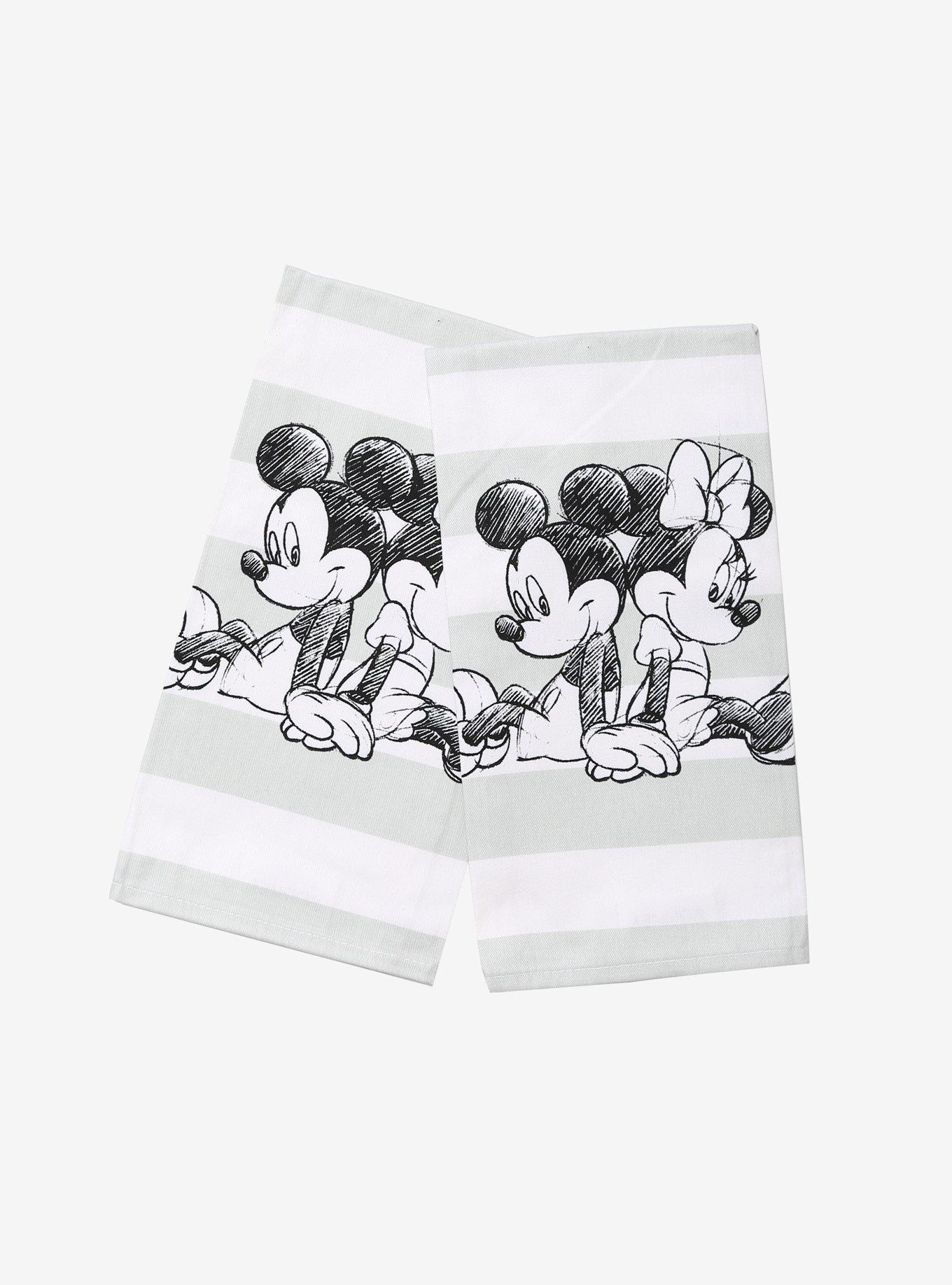 Disney Mickey Mouse & Minnie Mouse Striped Dish Towel Set, , hi-res