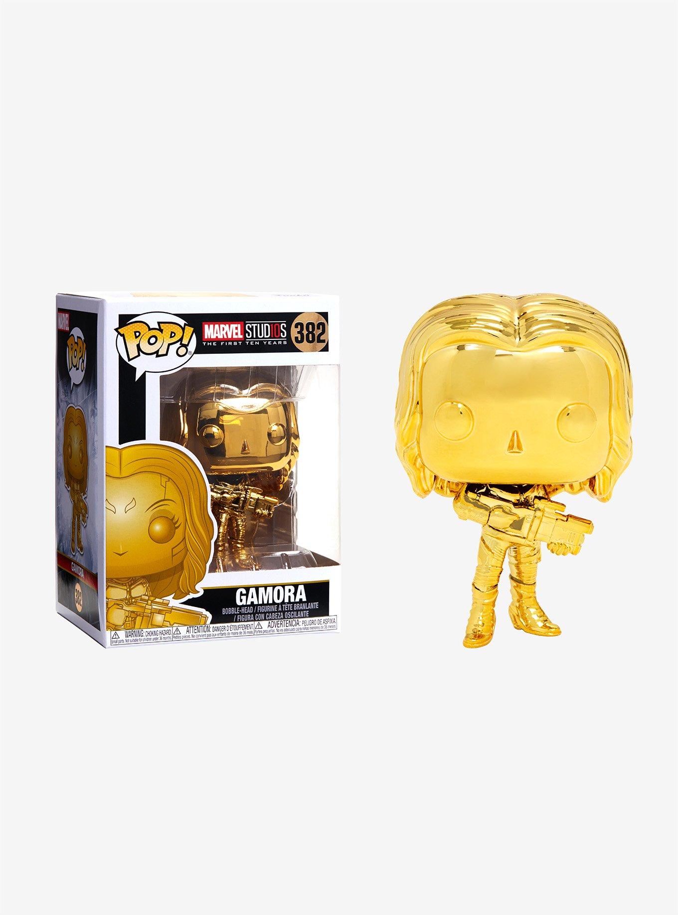 Funko Marvel Studios: The First Ten Years Pop! Gold Chrome Gamora Bobble-Head, , hi-res