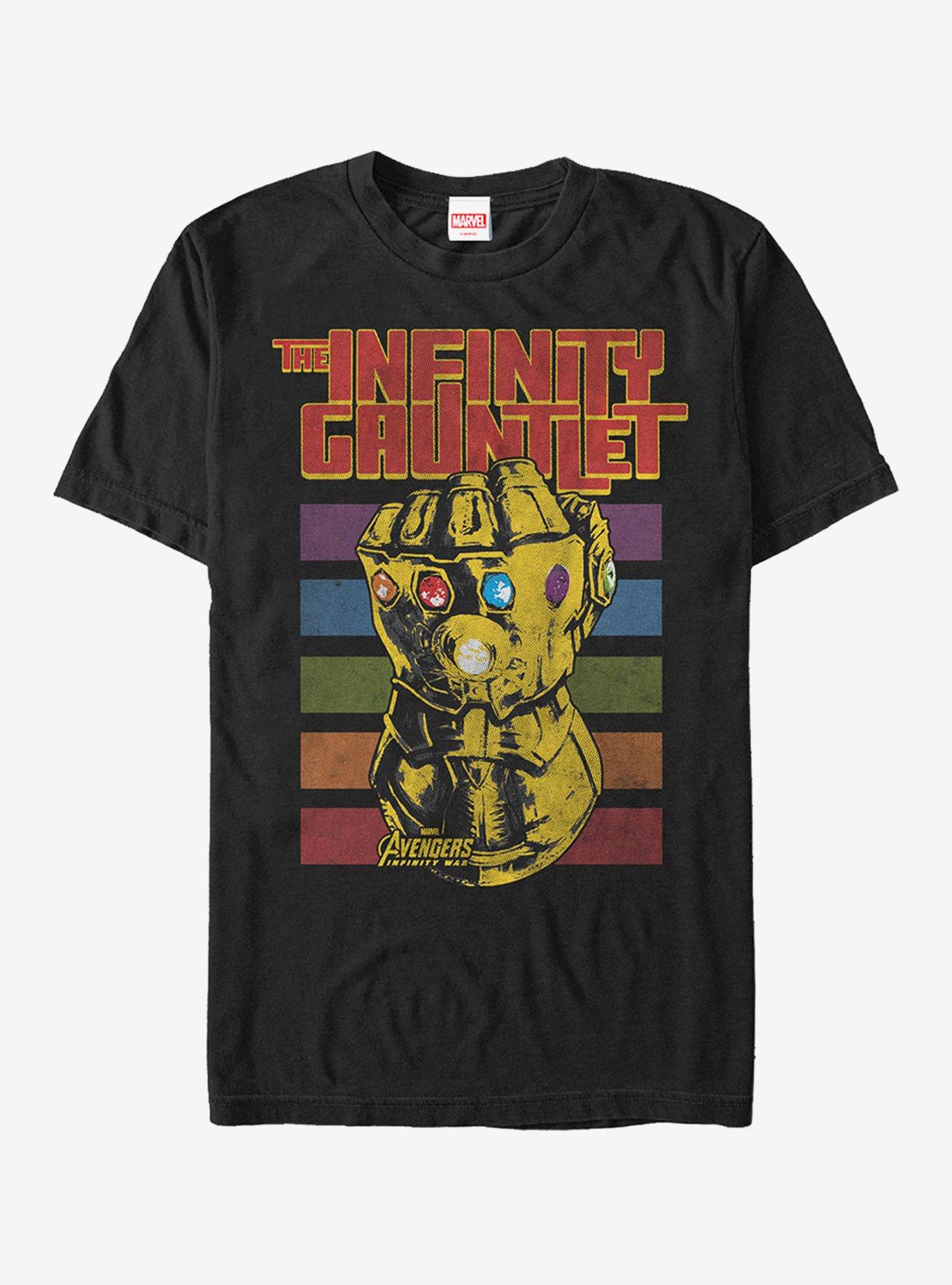 Marvel Avengers: Infinity War Rainbow Gauntlet T-Shirt, BLACK, hi-res