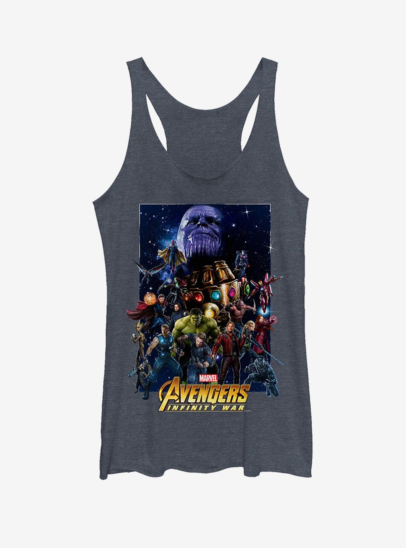 Marvel Avengers: Infinity War Character Collage Girls Tank, NAVY HTR, hi-res