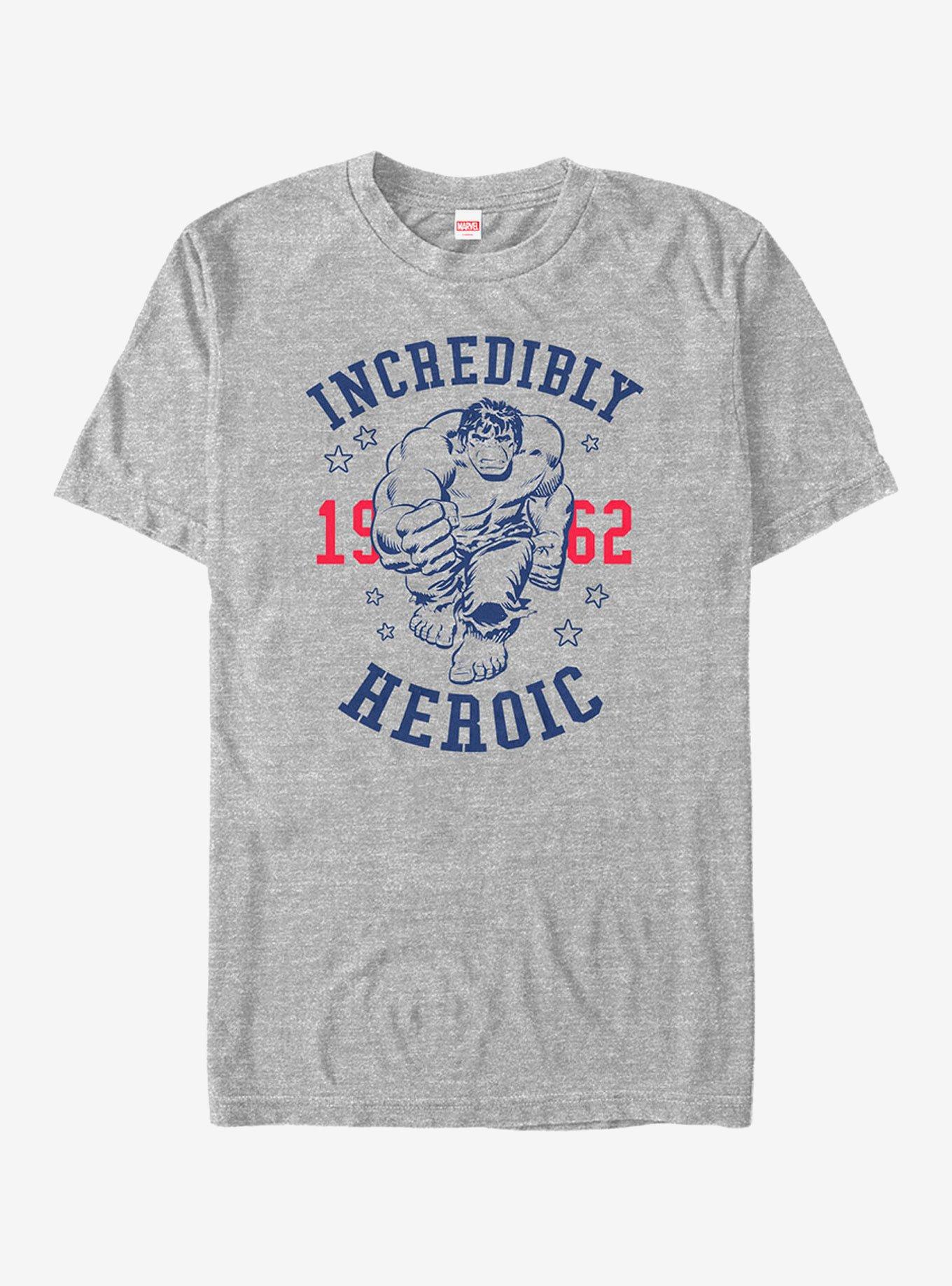 Marvel 4th of July Hulk Incredibly Heroic 1962 T-Shirt, ATH HTR, hi-res