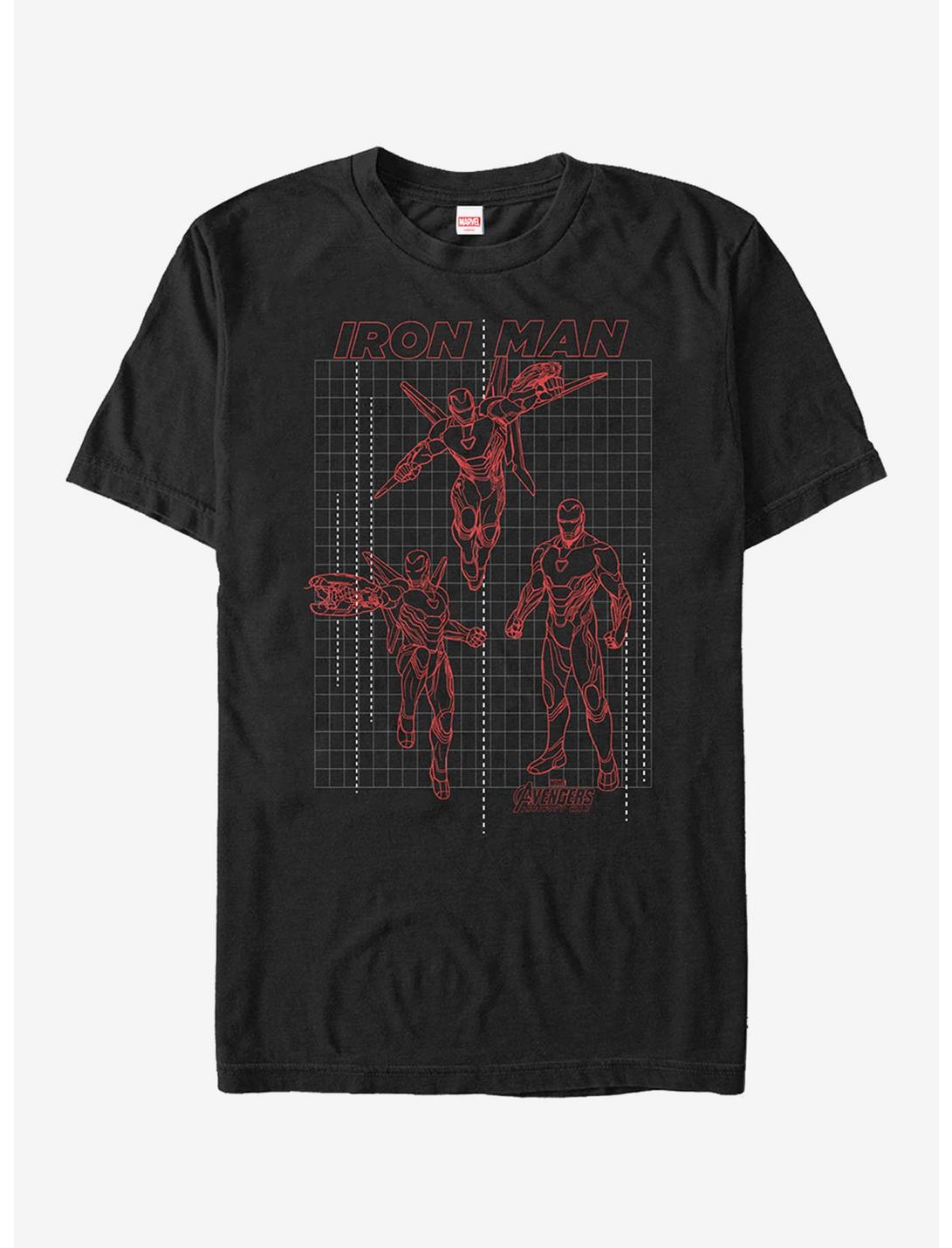 Marvel Avengers: Infinity War Iron Man Grid T-Shirt, BLACK, hi-res