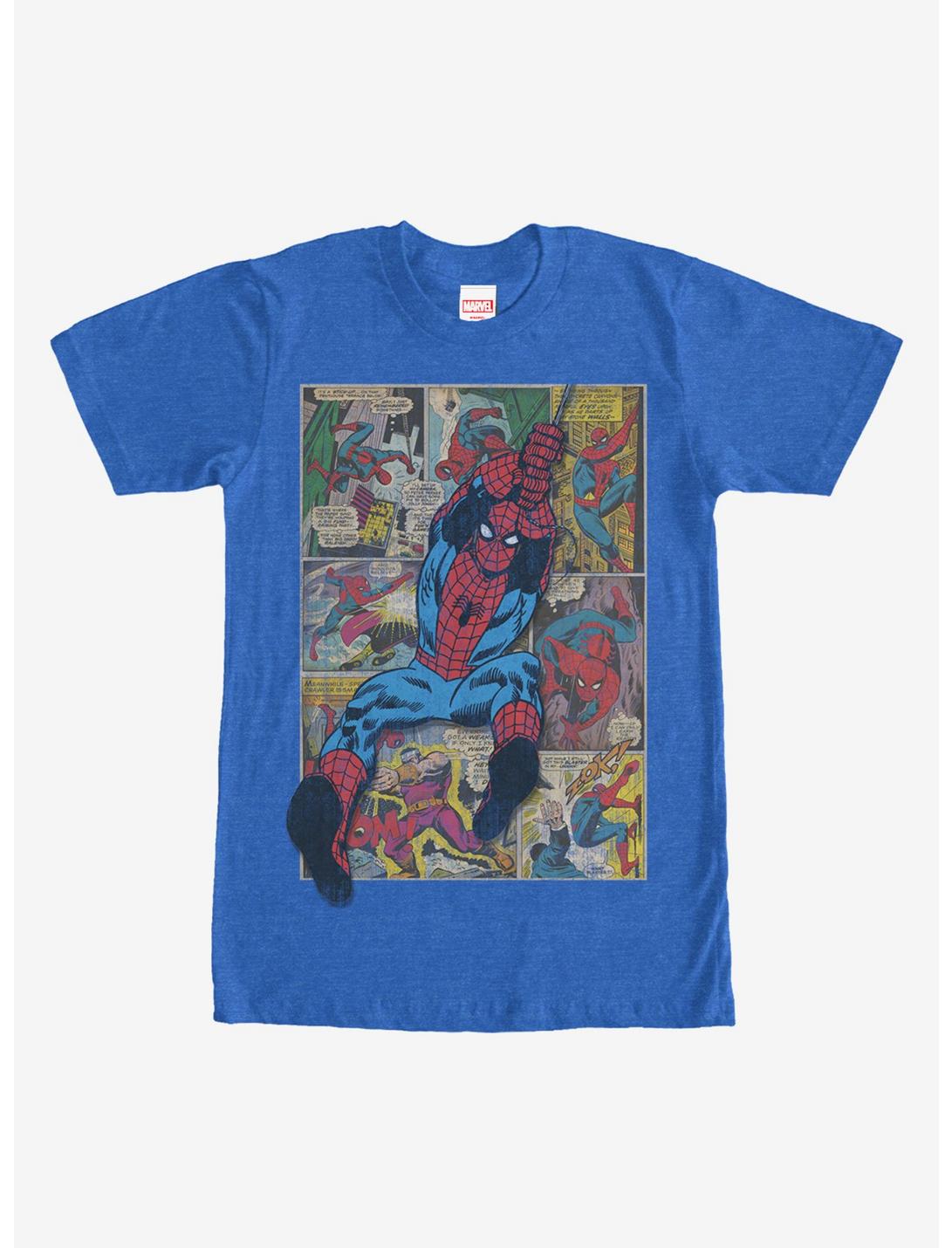 Marvel Spider-Man Comic Book Page Print T-Shirt, ROY HTR, hi-res